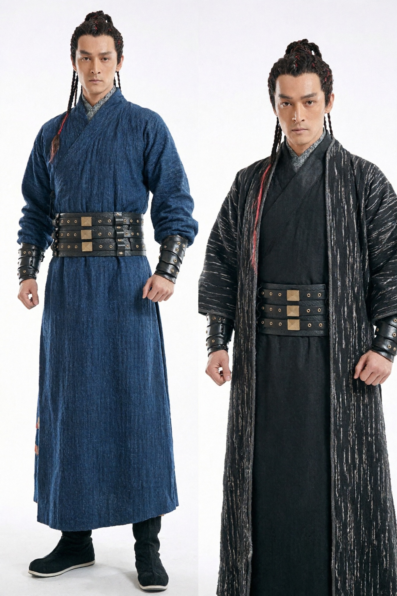 Traditional Chinese Ancient Swordsman Hanfu Costume for Men Black Wuxia Martial Arts Clothing Outfit - Asian Costume