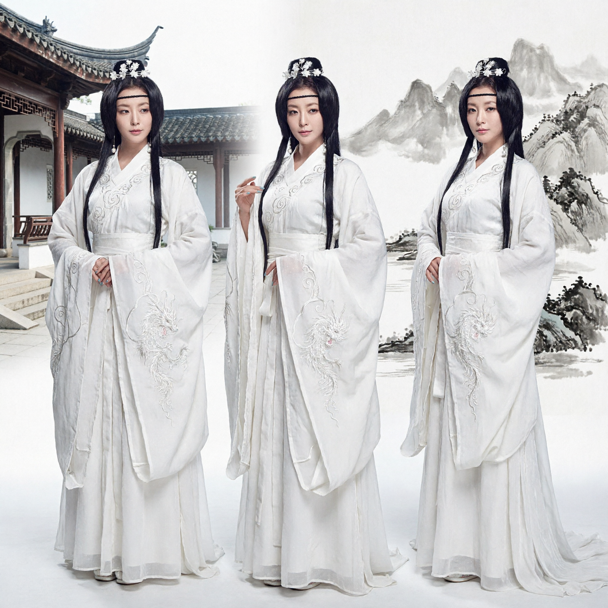 Robe de fée ancienne Hanfu blanche élégante traditionnelle chinoise - Costume pour femmes pour cosplay et photographie - Asian Costume