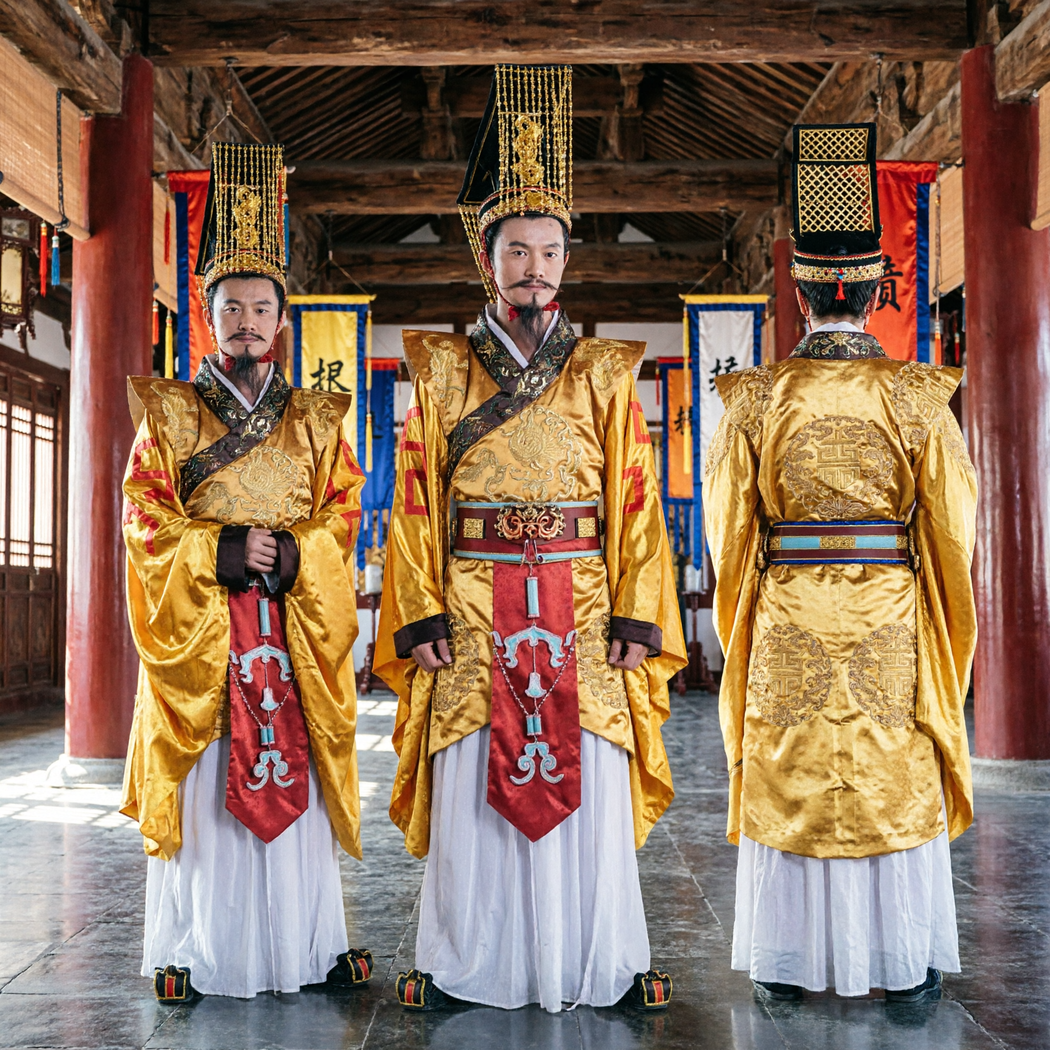Oud Chinees Keizer Kostuum Mannen Traditioneel Geel Gewaad Hanfu voor Historisch Drama en Cosplay - Asian Costume
