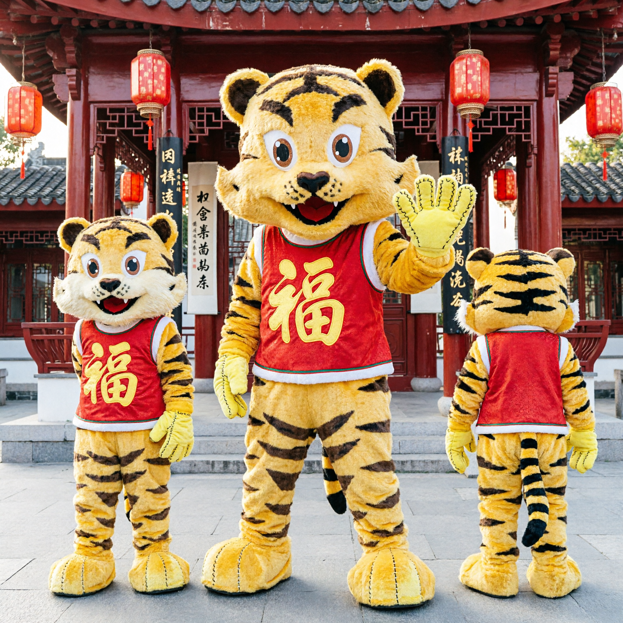 Costume de mascotte tigre jaune pour adulte, gilet rouge pour performance du Nouvel An chinois, festival et défilé en costume - Asian Costume