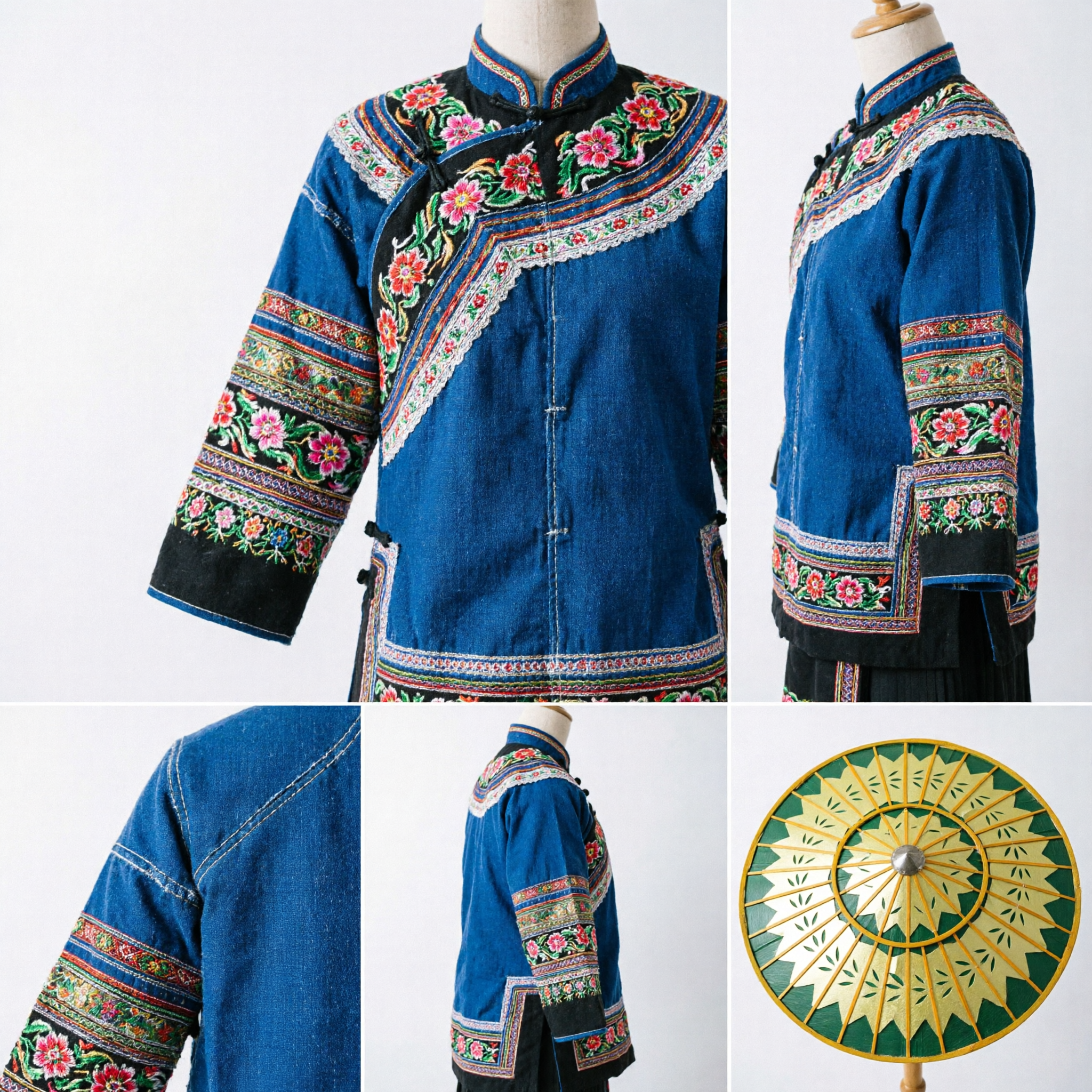 Cappello Conico Tradizionale Cinese in Bambù Verde per Costumi da Teatro e Danza Popolare, Accessorio per Spettacoli Culturali - Asian Costume