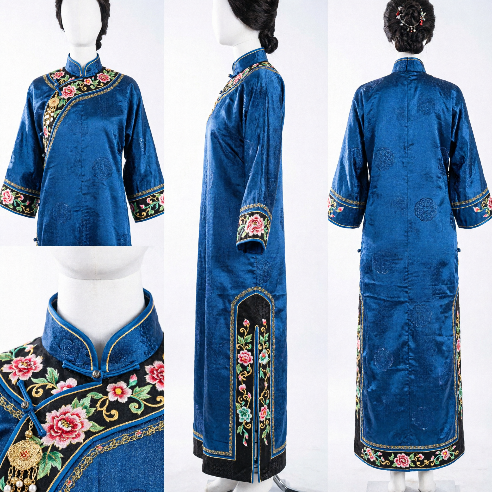 Perruque Noire Ancienne Traditionnelle Chinoise - Chignon Haut pour Femmes, Accessoire de Costume de Cosplay Hanfu - Asian Costume