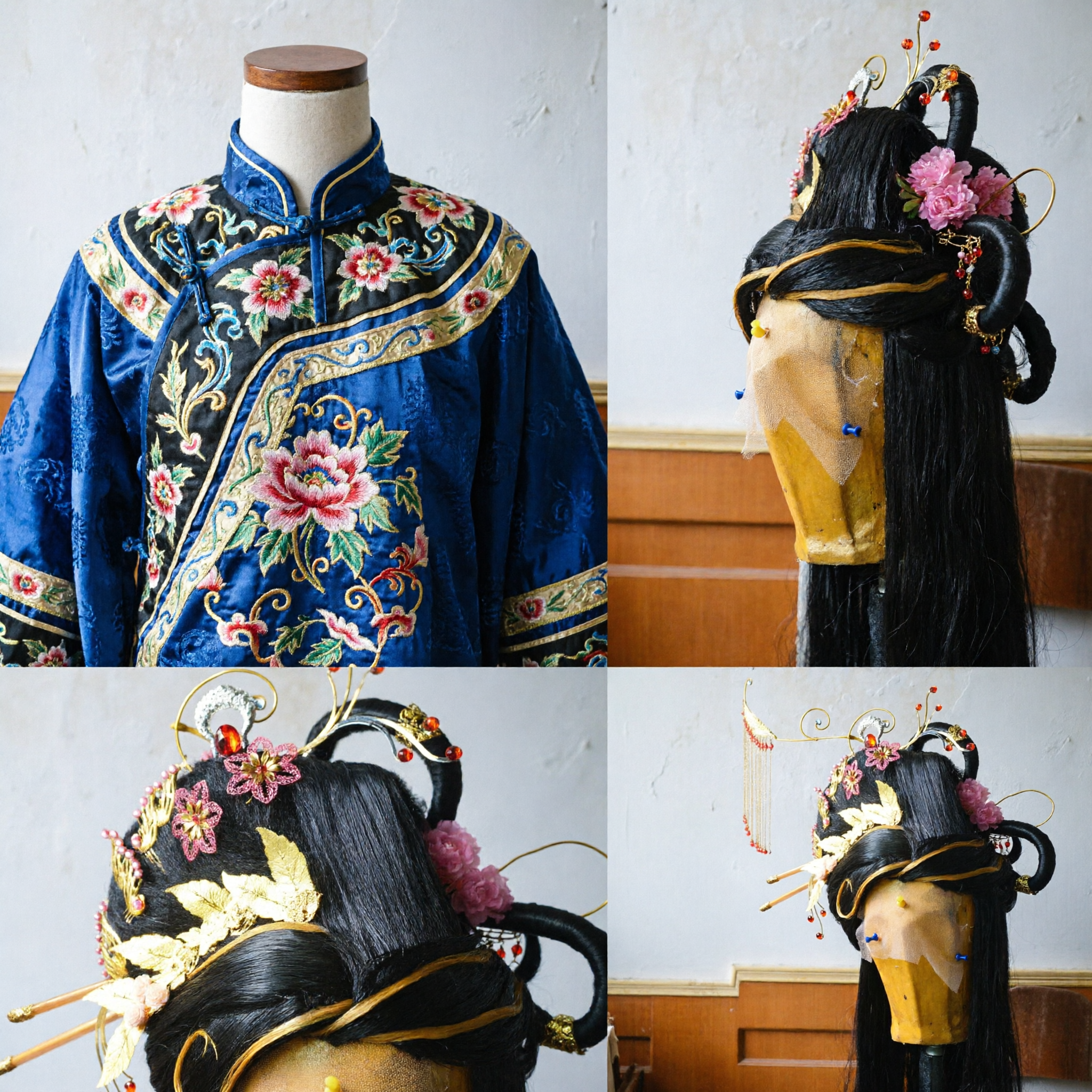 Conjunto Elaborado de Peluca y Accesorios para el Cabello de Hanfu Tradicional China para Cosplay de Princesa de la Dinastía Tang - Asian Costume
