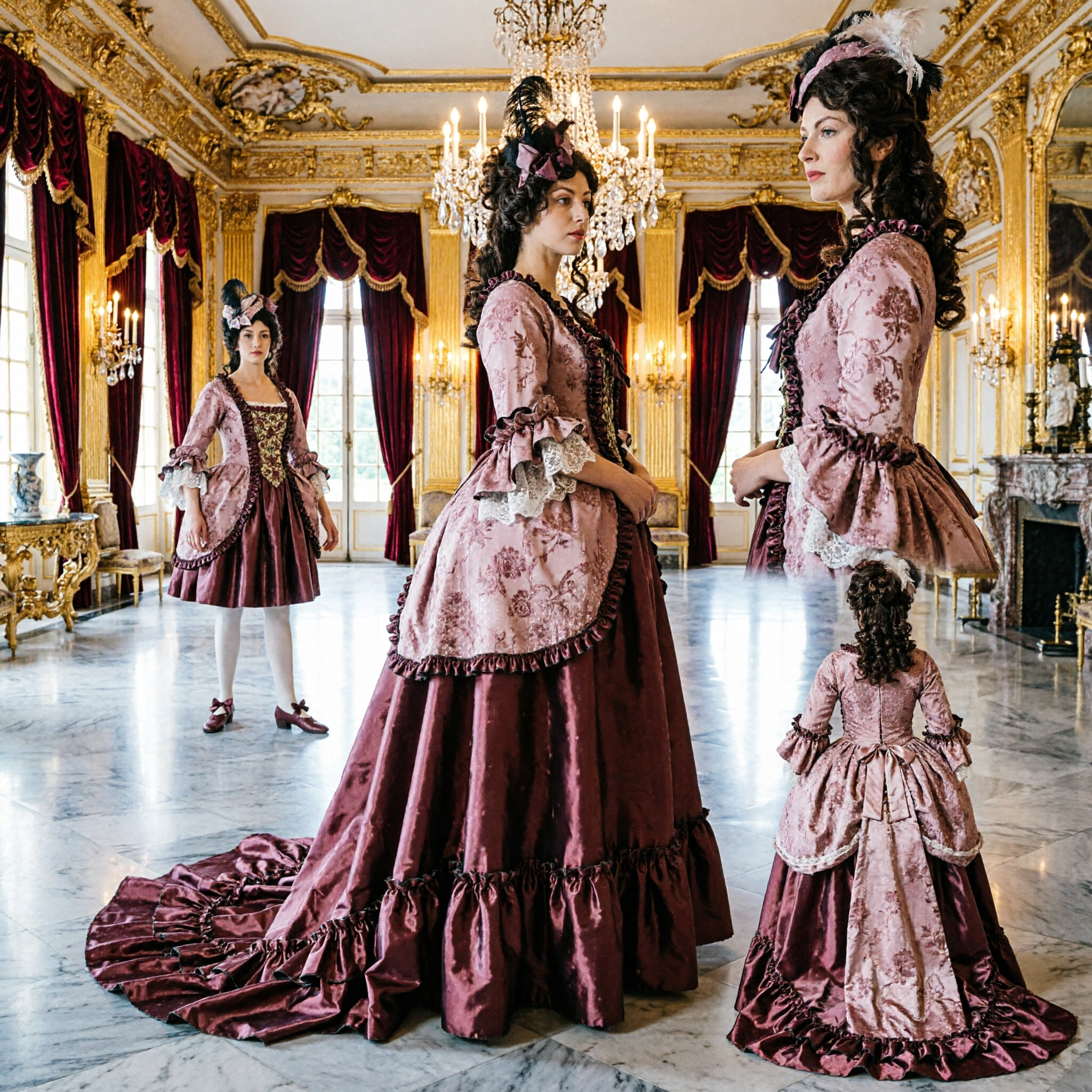 Costume de robe de bal élégant du 18e siècle Rococo Marie-Antoinette pour femmes, pour Halloween, cosplay et fêtes - Asian Costume
