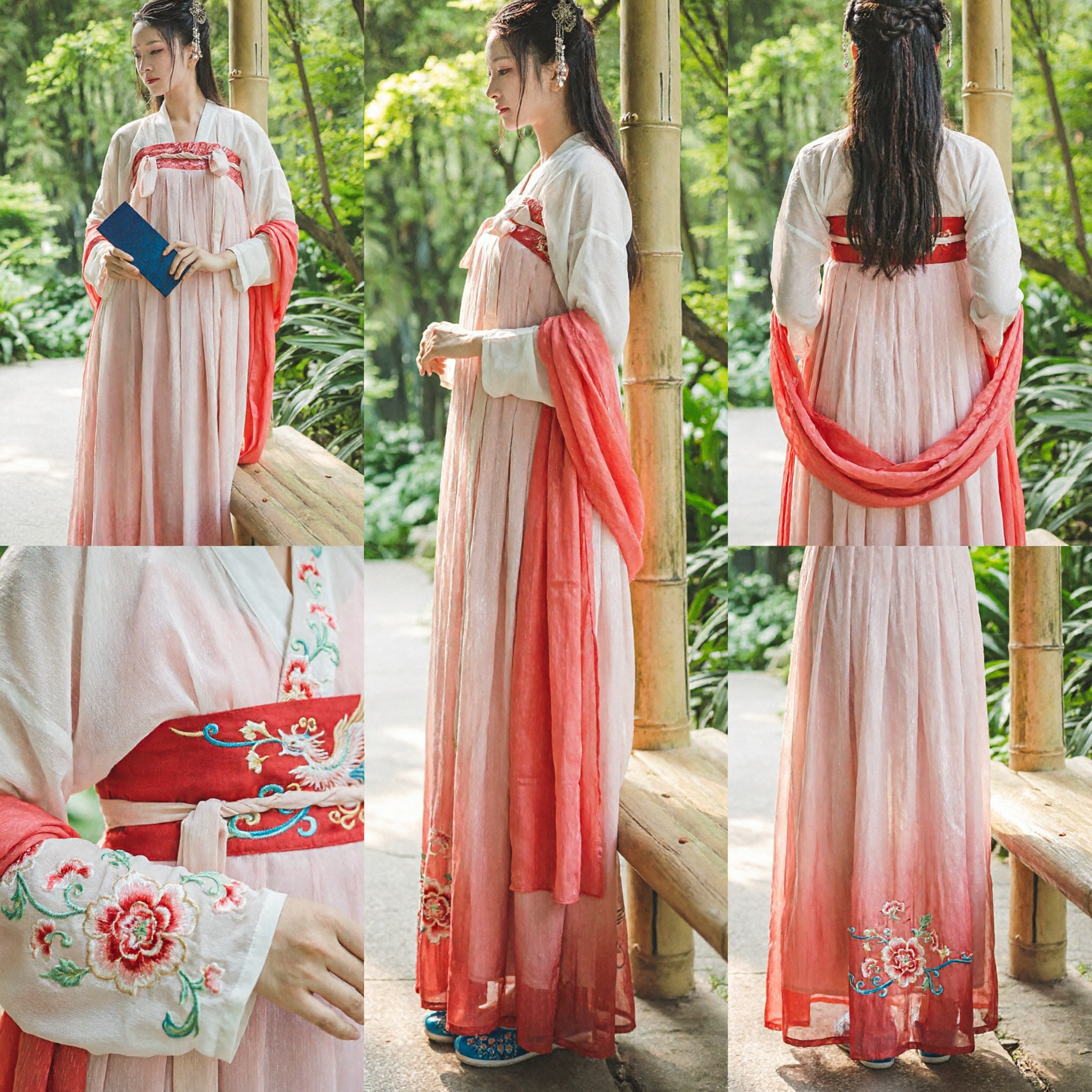 Elegantes rosa Tang-Dynastie-Ruqun-Hanfu, traditionelles chinesisches antikes Prinzessinnen-Feen-Kostümkleid für Damen - Asian Costume