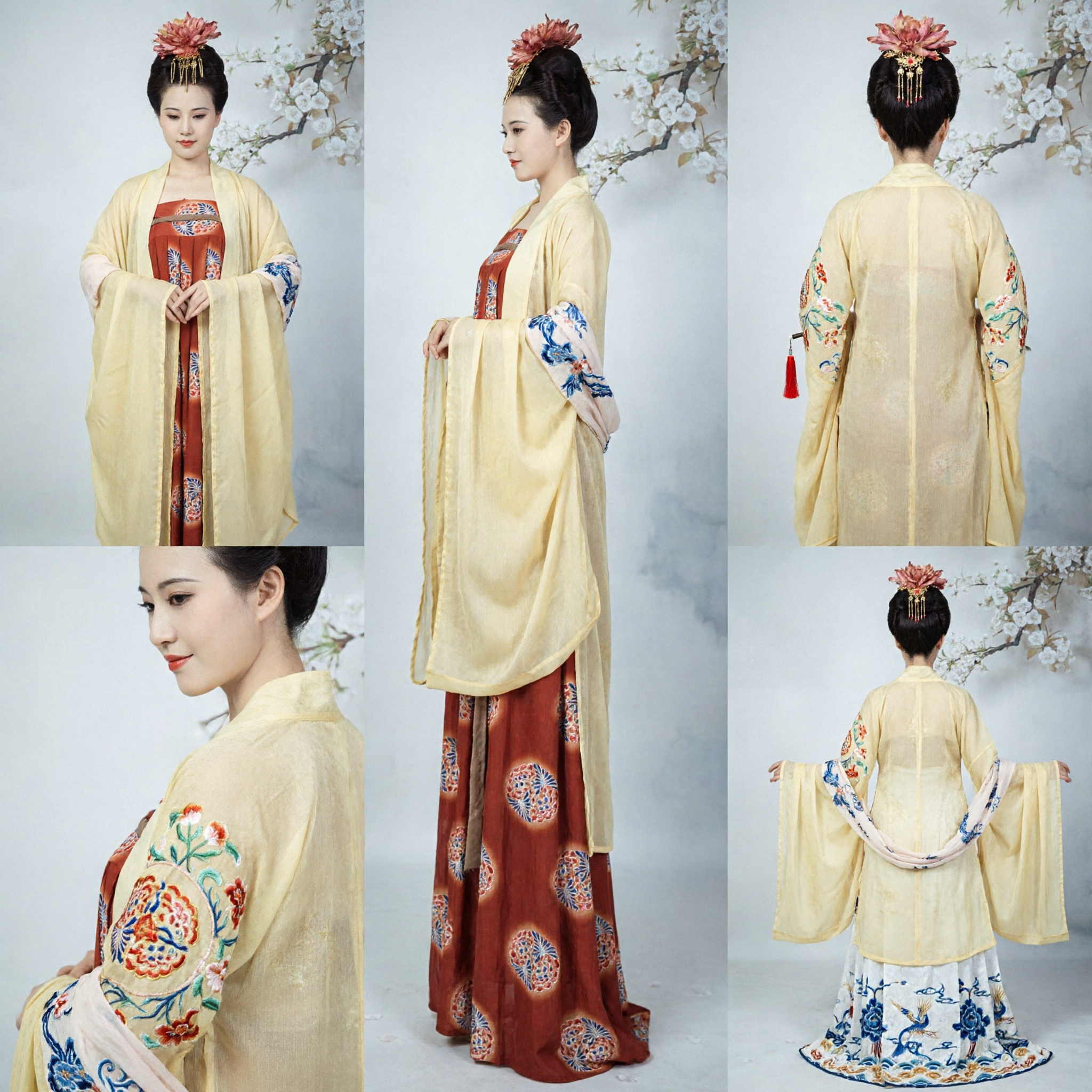 Hanfu élégant de la dynastie Tang - Costume traditionnel chinois d'ancienne dame du palais pour femmes - Robe de cosplay historique - Asian Costume
