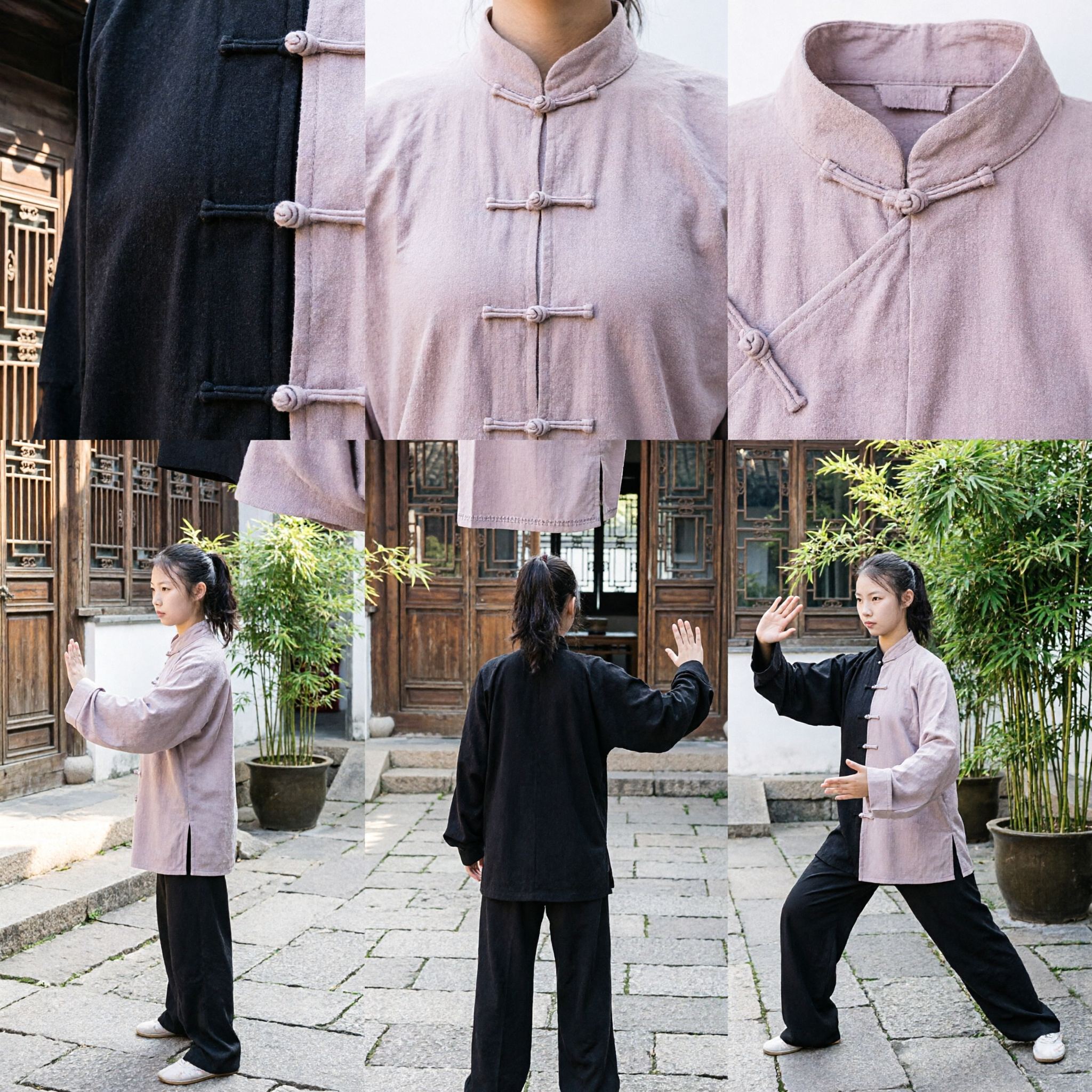 Kobiecy tradycyjny chiński uniform tai chi, strój kung fu do treningu i występów sztuk walki - Asian Costume