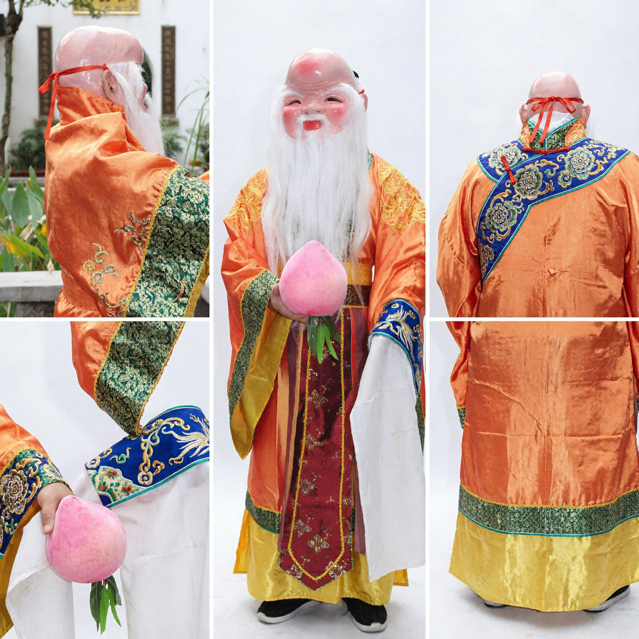 Erwachsenen Traditionelles Chinesisches Gott der Langlebigkeit Shou Xing Maskottchen Kostüm für Festumzüge und Auftritte - Asian Costume