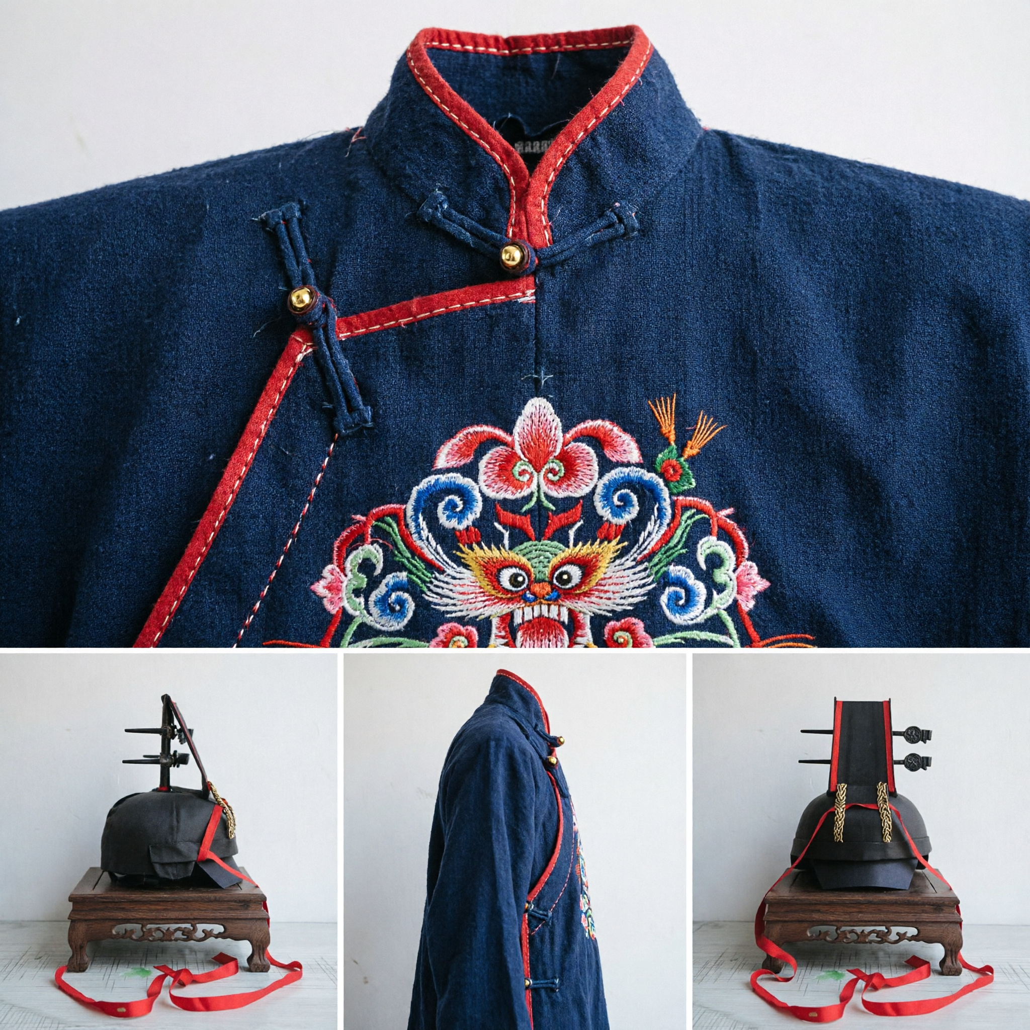 Elmo tradizionale giapponese da samurai Kabuto, armatura laccata nera con trecce dorate per collezionisti e cosplay - Asian Costume