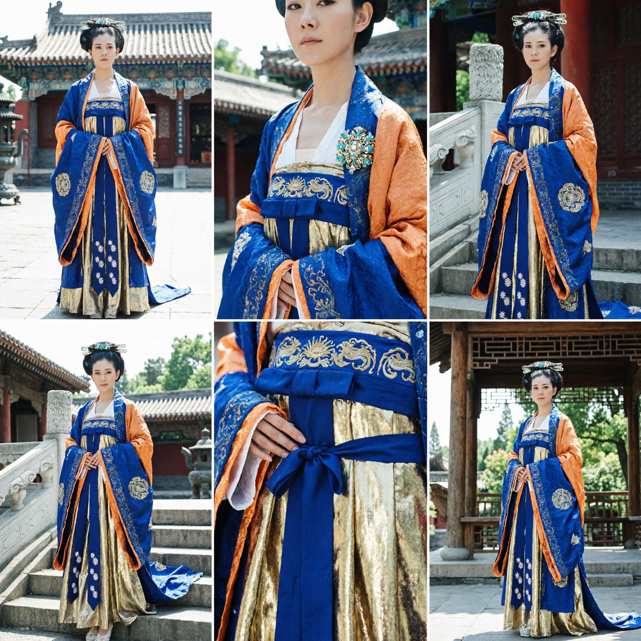 여성 전통 중국 한푸 당나라 황실 공주 의상 고대 드레스 공연 및 코스프레 - Asian Costume