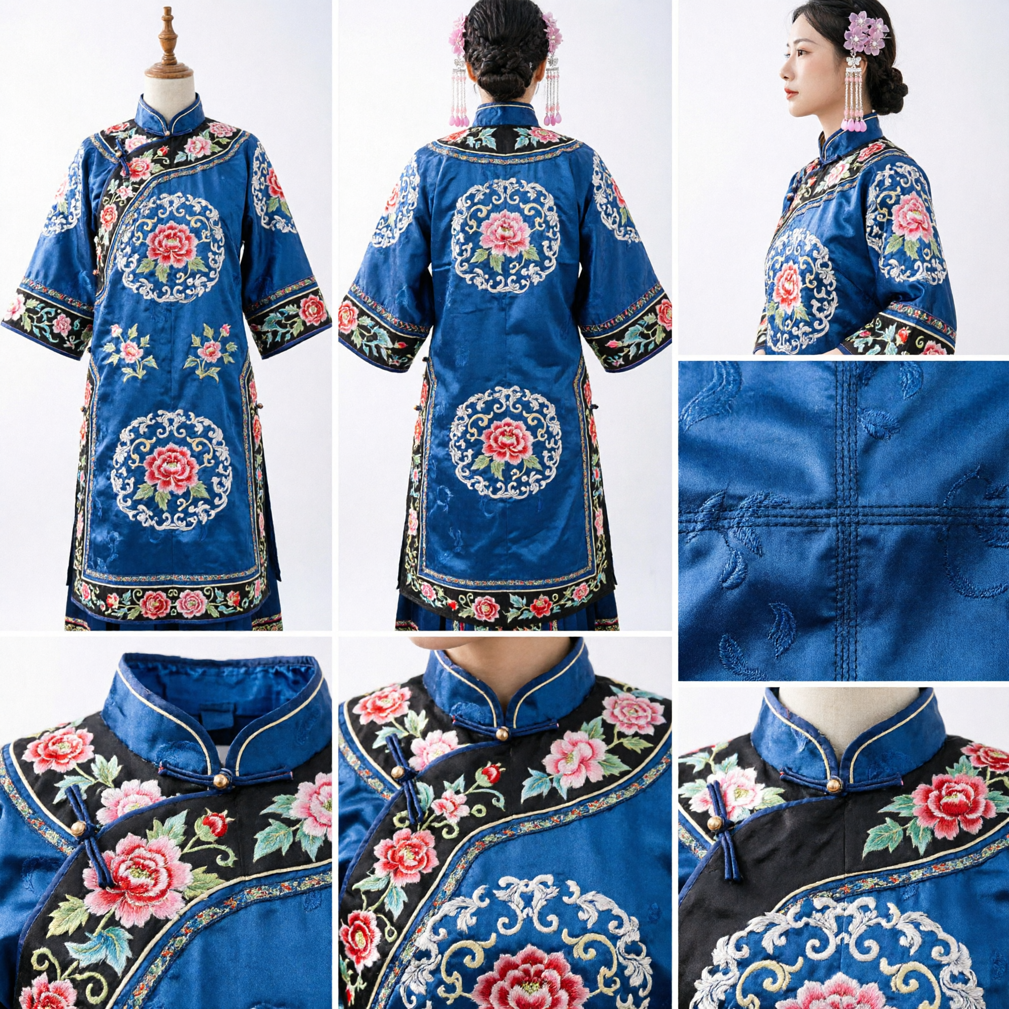 Traditionele Chinese Hanfu Haaraccessoires Roze Bloemen Vlinder Kwast Haarspelden Oude Stijl Haarsieraden voor Vrouwen - Asian Costume