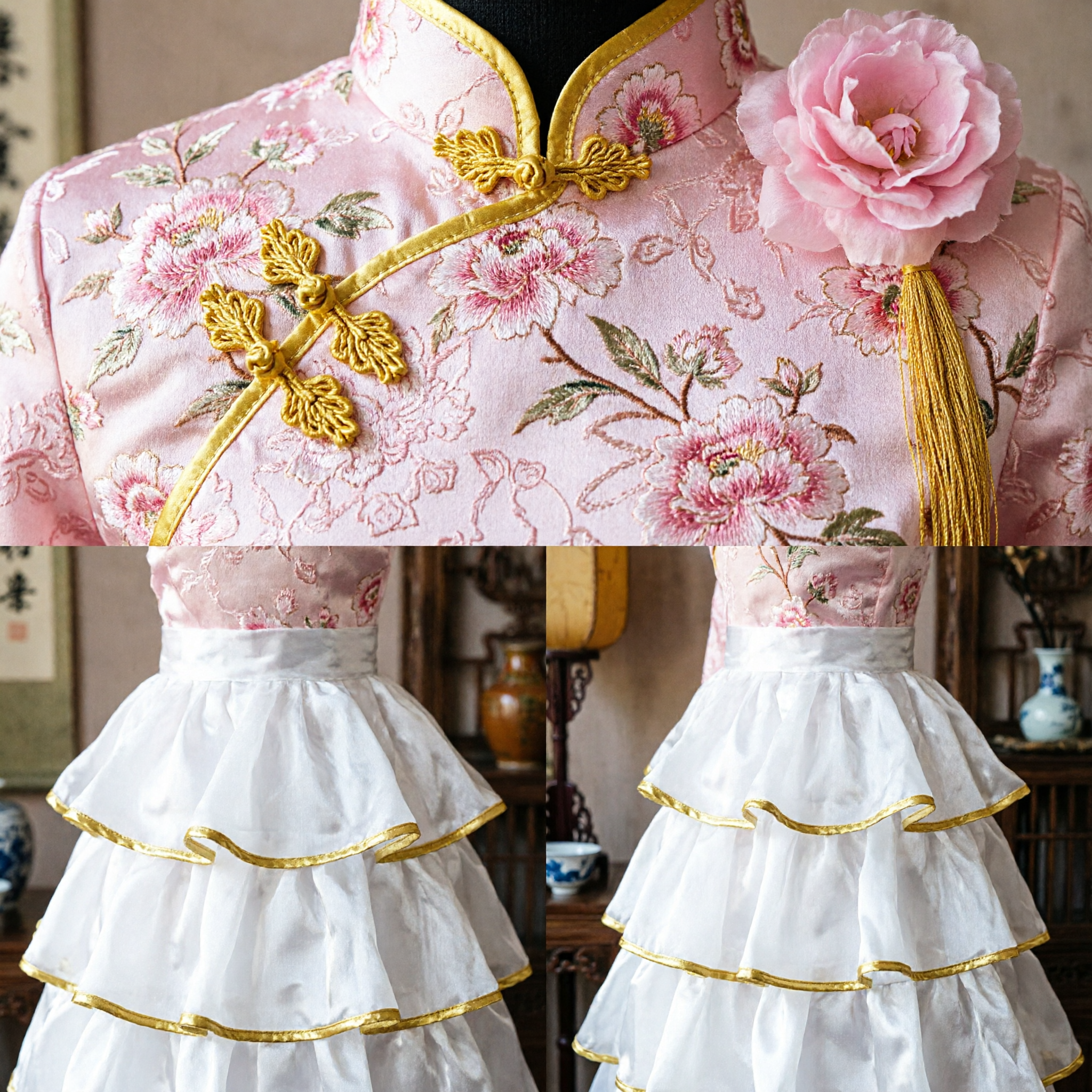 Tradycyjny różowy chiński strój Hanfu, starożytny strój księżniczki dla kobiet na występy sceniczne i cosplay - Asian Costume