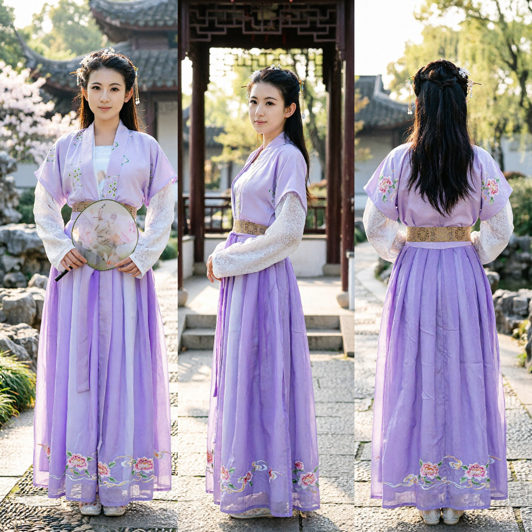 Elegant Paars Traditioneel Chinees Hanfu Oud Kostuum Vrouwen Geborduurde Feejurk voor Fotografie en Cosplay - Asian Costume