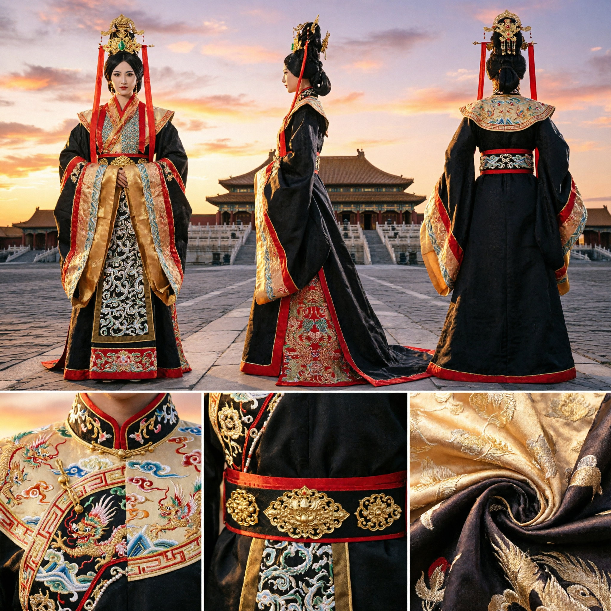 古代中国皇后漢服衣装 伝統宮廷ドレス 女性用歴史コスプレ・ハロウィンパーティー - Asian Costume