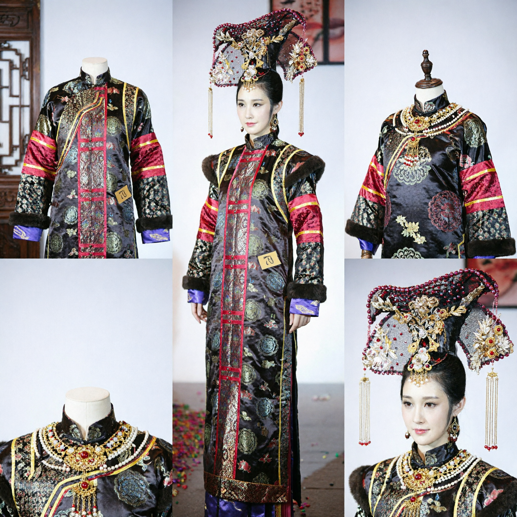 Traditionelles chinesisches Qing-Dynastie-Kaiserinnen-Kostüm Mandschu-Prinzessinnen-Gewand für Frauen-Bühnenaufführung-Cosplay-Kleid - Asian Costume