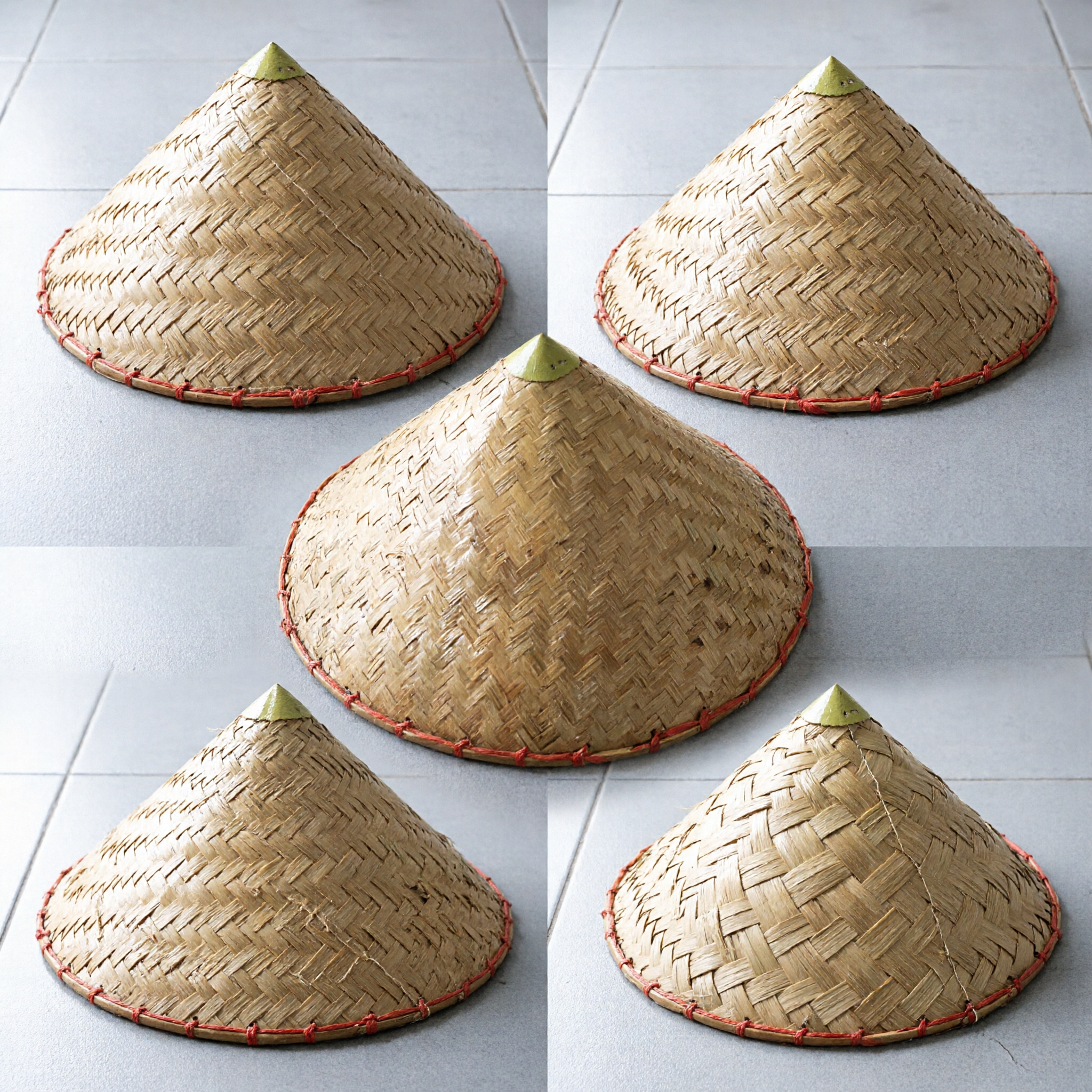 Chapeau Conique en Bambou Tressé Traditionnel Chinois, Ombre Naturelle en Paille pour Costume de Danse Culturelle et Travaux Agricoles - Asian Costume
