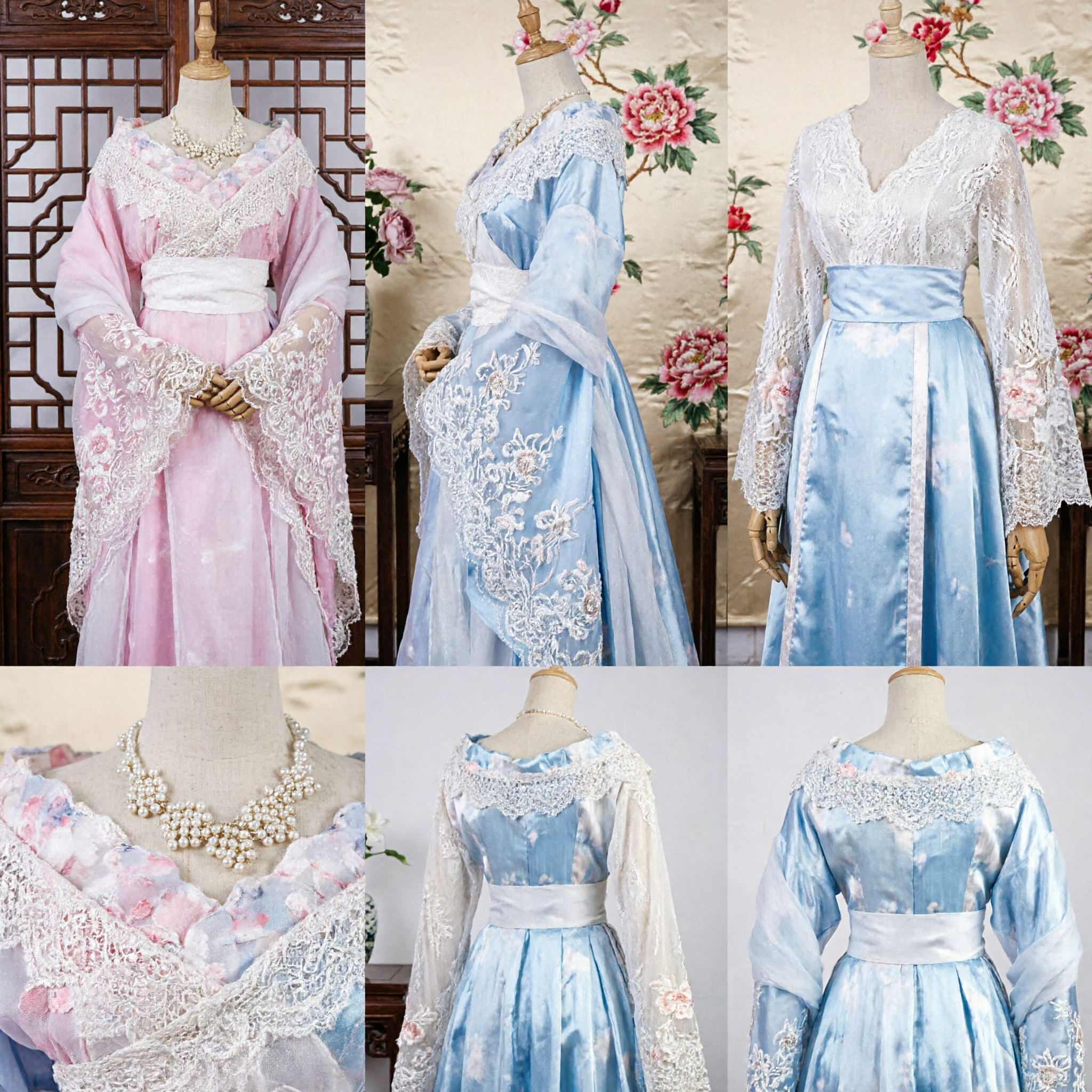 Elegante Vestido Hanfu Tradicional Chino, Traje de Hada Antiguo con Detalles de Encaje para Actuaciones y Cosplay de Mujeres - Asian Costume