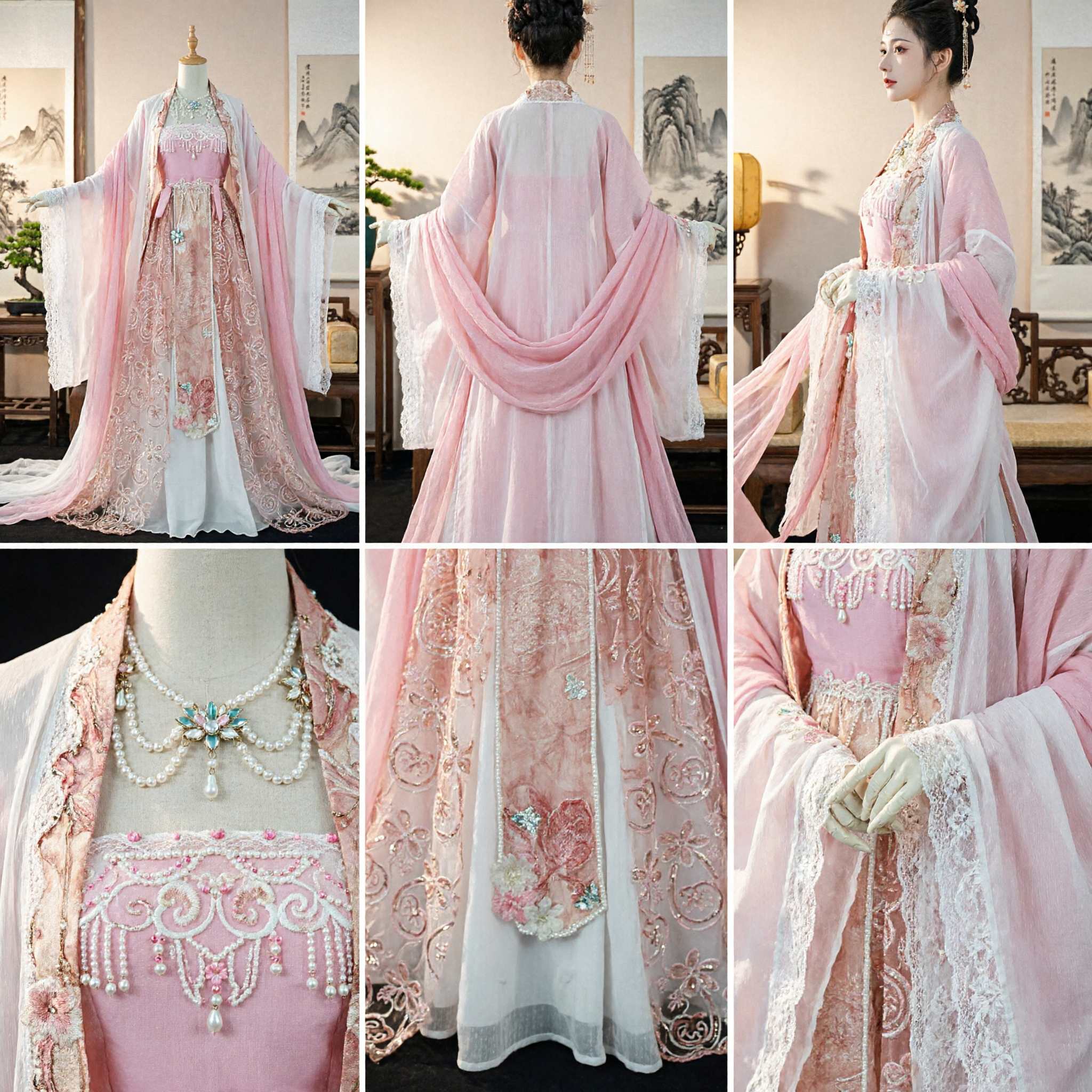Vestido de Fada Hanfu Chinês Elegante Rosa, Traje Tradicional Antigo de Princesa para Mulheres, Cosplay e Performance no Palco - Asian Costume