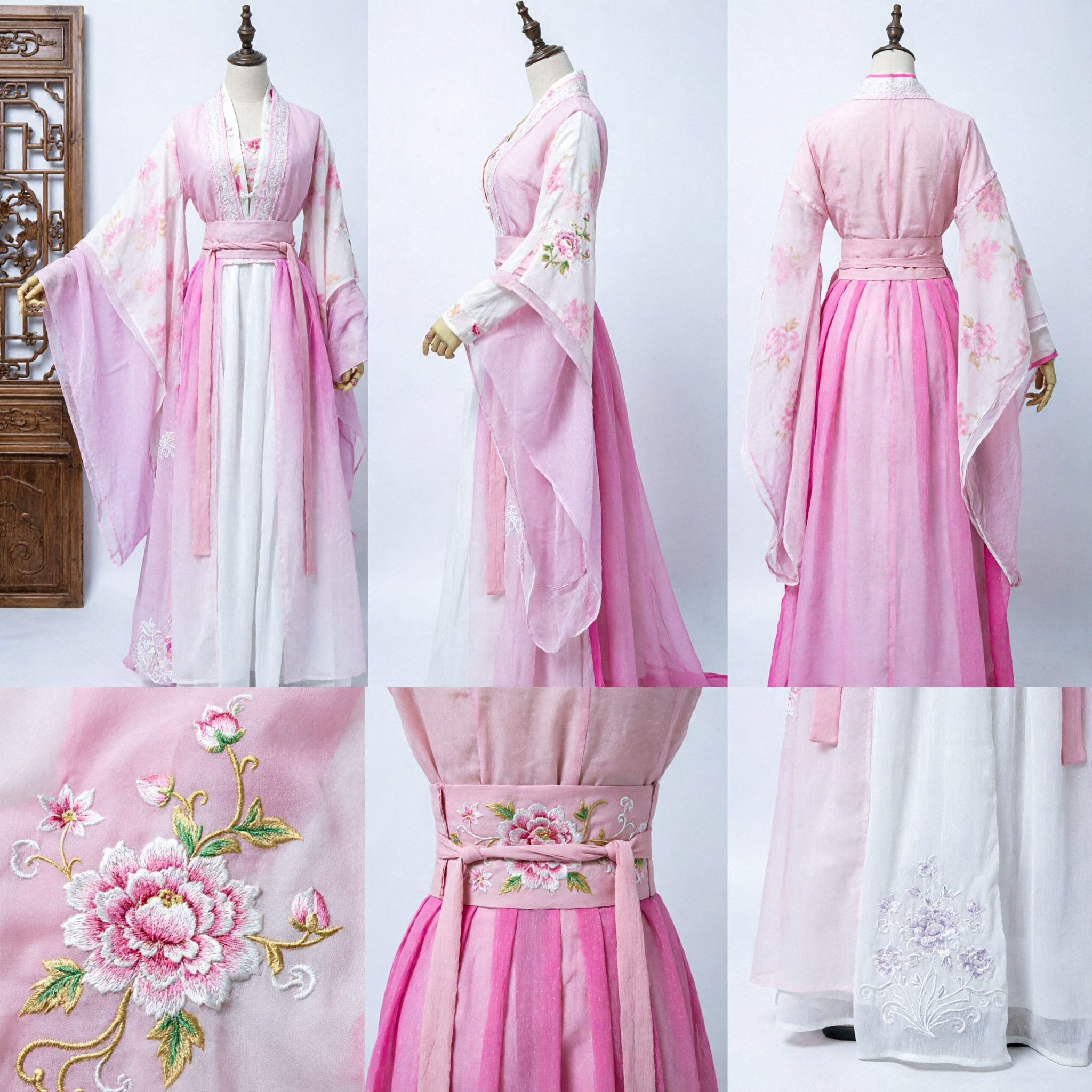 Hanfu Tradizionale Cinese Abito da Fata Rosa Costume da Principessa della Dinastia Tang Antica per Donne Cosplay - Asian Costume