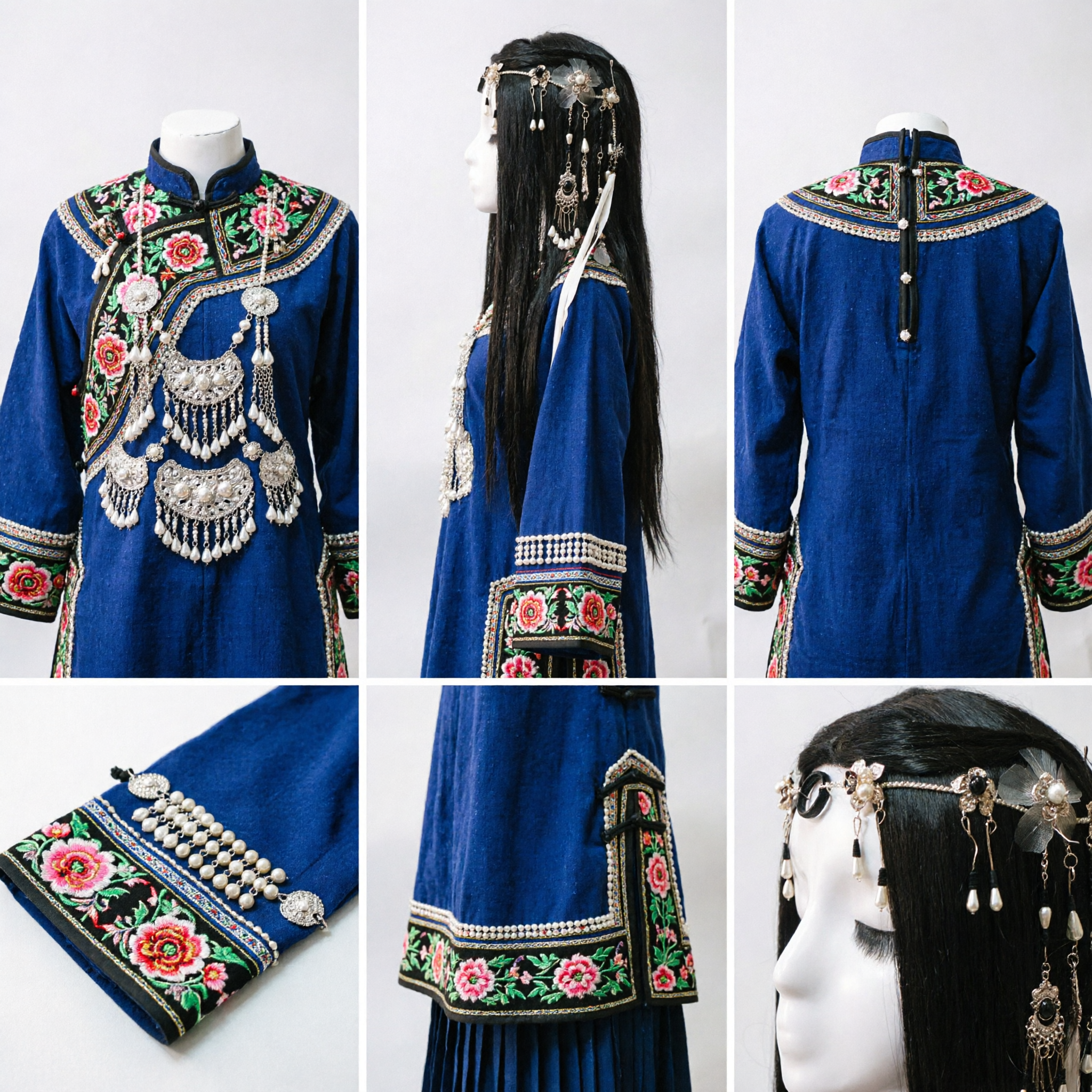 Exquisita Joyería para el Cabello de Estilo Antiguo Chino con Cadenas Doradas, Perlas y Borlas Tocado Hanfu para Mujeres para Cosplay - Asian Costume