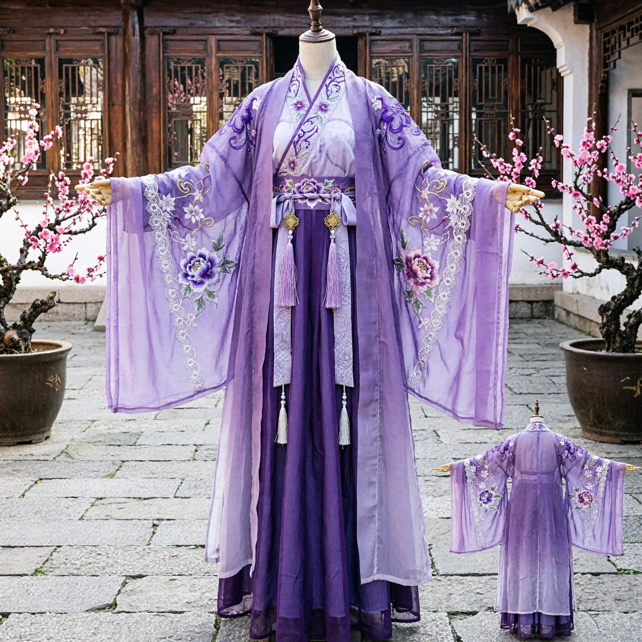 Elegant Paars Traditioneel Chinese Hanfu Oud Geborduurd Gewaad Fee Kostuum voor Vrouwen Cosplay Fotografie - Asian Costume