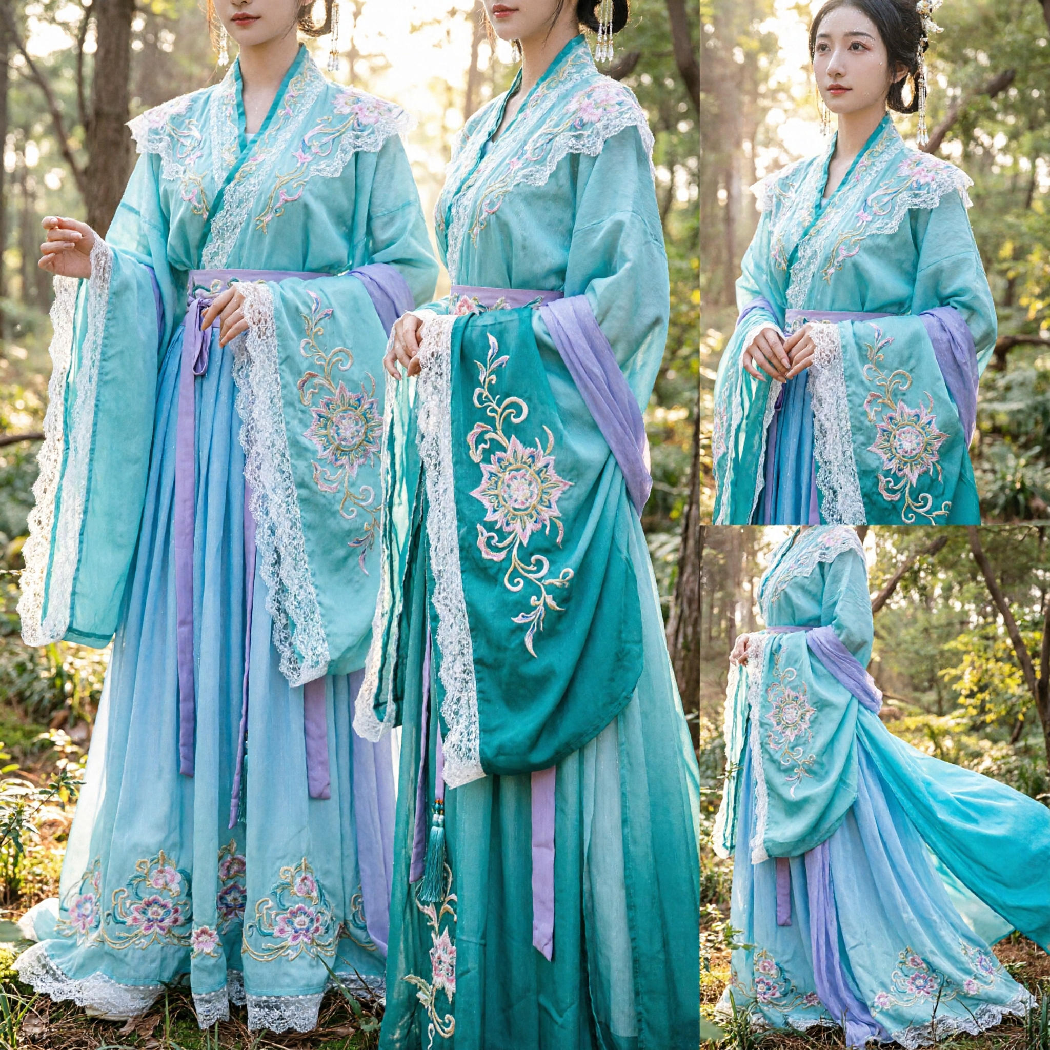 Elegante Costume Hanfu Cinese Blu Antica Fata Tradizionale Abito da Principessa per Cosplay e Spettacoli Donne - Asian Costume