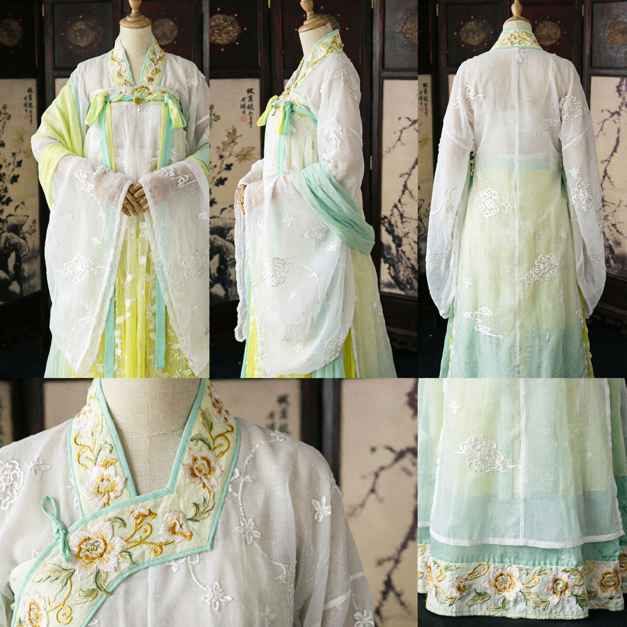 فستان هانفو صيني قديم أصفر، زي جنية تقليدي للسيدات للكوزبلاي والتصوير وأداء المسرح - Asian Costume