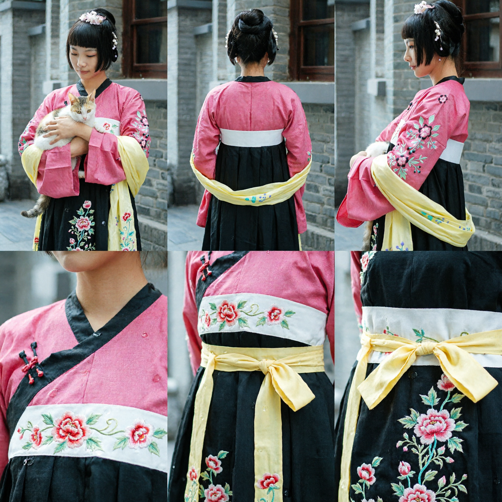 Rosa besticktes Hanfu-Oberteil für Frauen traditionelle chinesische antike Kleidung für Fotografie und Cosplay - Asian Costume