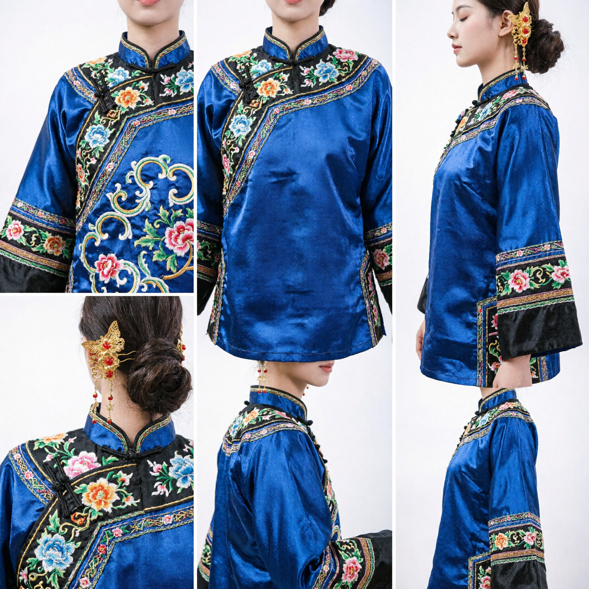 Traditioneel Chinese Gouden Vlinder Bloem Haarspeld Antieke Hanfu Bruiloft Bruids Haarstok Accessoire voor Vrouwen - Asian Costume