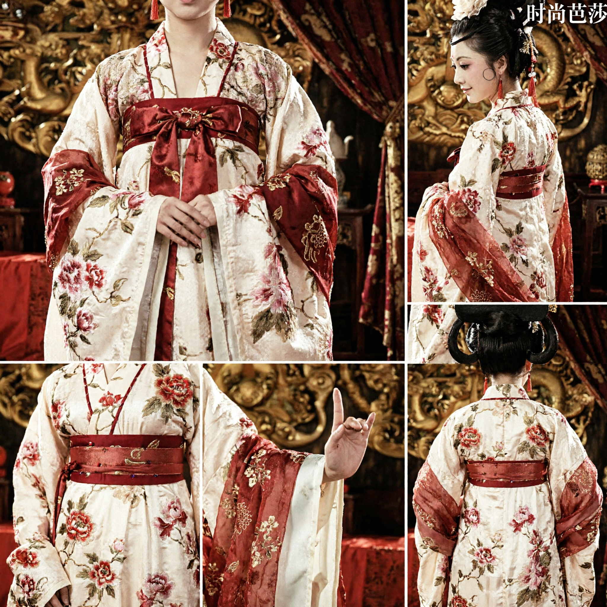 Costume da Dama di Palazzo della Dinastia Tang Cinese Antica per Donne, Abito Hanfu Tradizionale per Spettacoli e Fotografia - Asian Costume