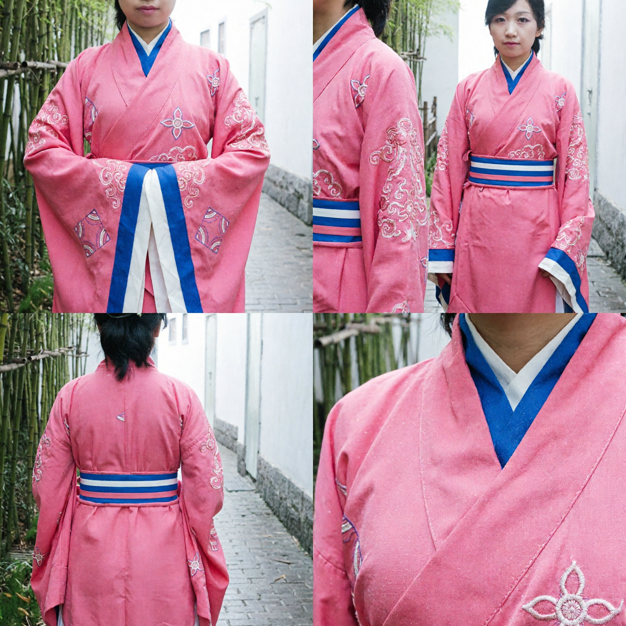 Túnica Hanfu rosa tradicional china para mujeres, traje bordado de cuello cruzado para cosplay histórico - Asian Costume