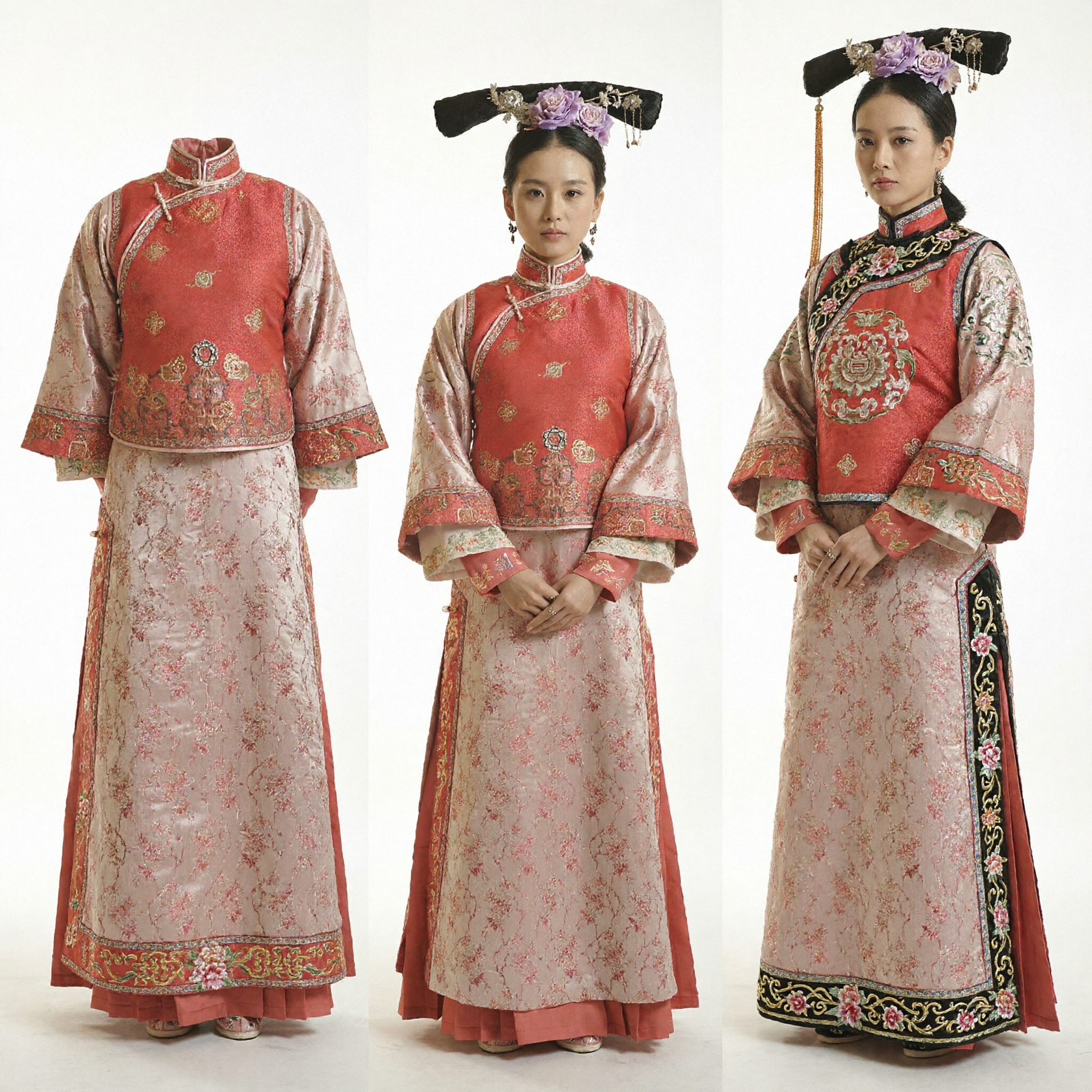 Traje de Princesa Manchú de la Dinastía Qing Tradicional Chino, Vestido Antiguo de Palacio Bordado para Mujer para Cosplay y Actuaciones - Asian Costume