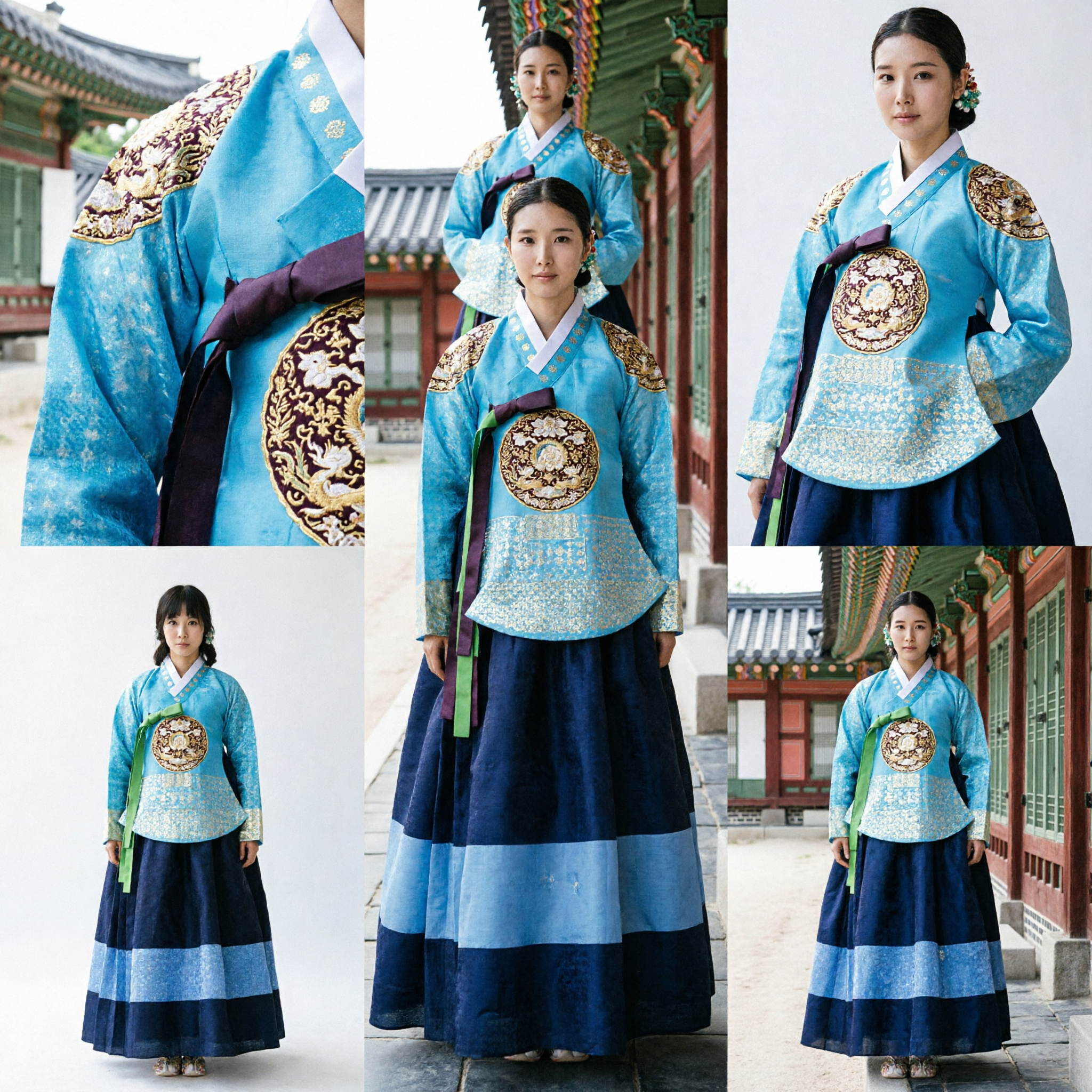 Frauen-Traditionelles chinesisches Hanfu-Kostüm, Ming-Dynastie-Stil, blaues gemustertes Oberteil und Plisseerock, antikes Kleidungsset - Asian Costume