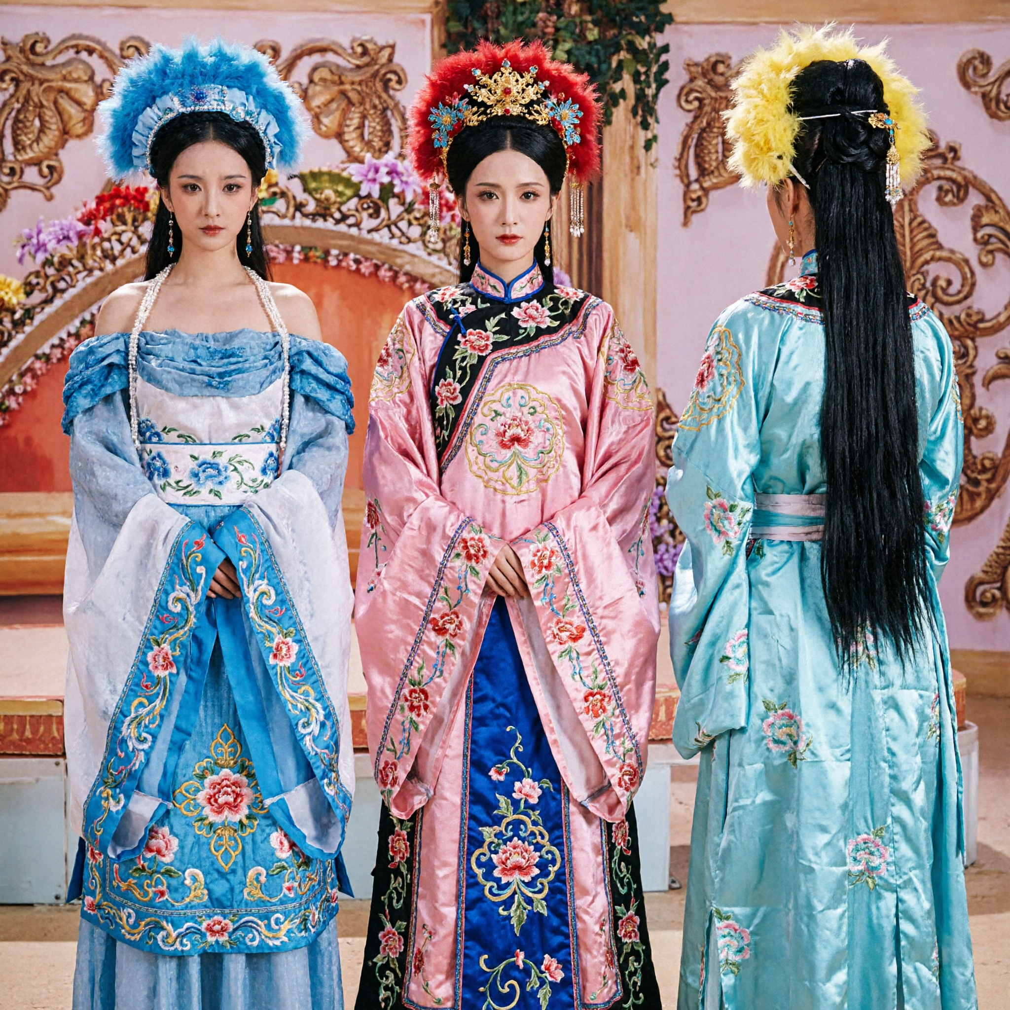 Traje Hanfu das Sete Fadas Antigas Chinês para Mulheres, Vestido de Palácio Tradicional para Performance de Dança no Palco - Asian Costume