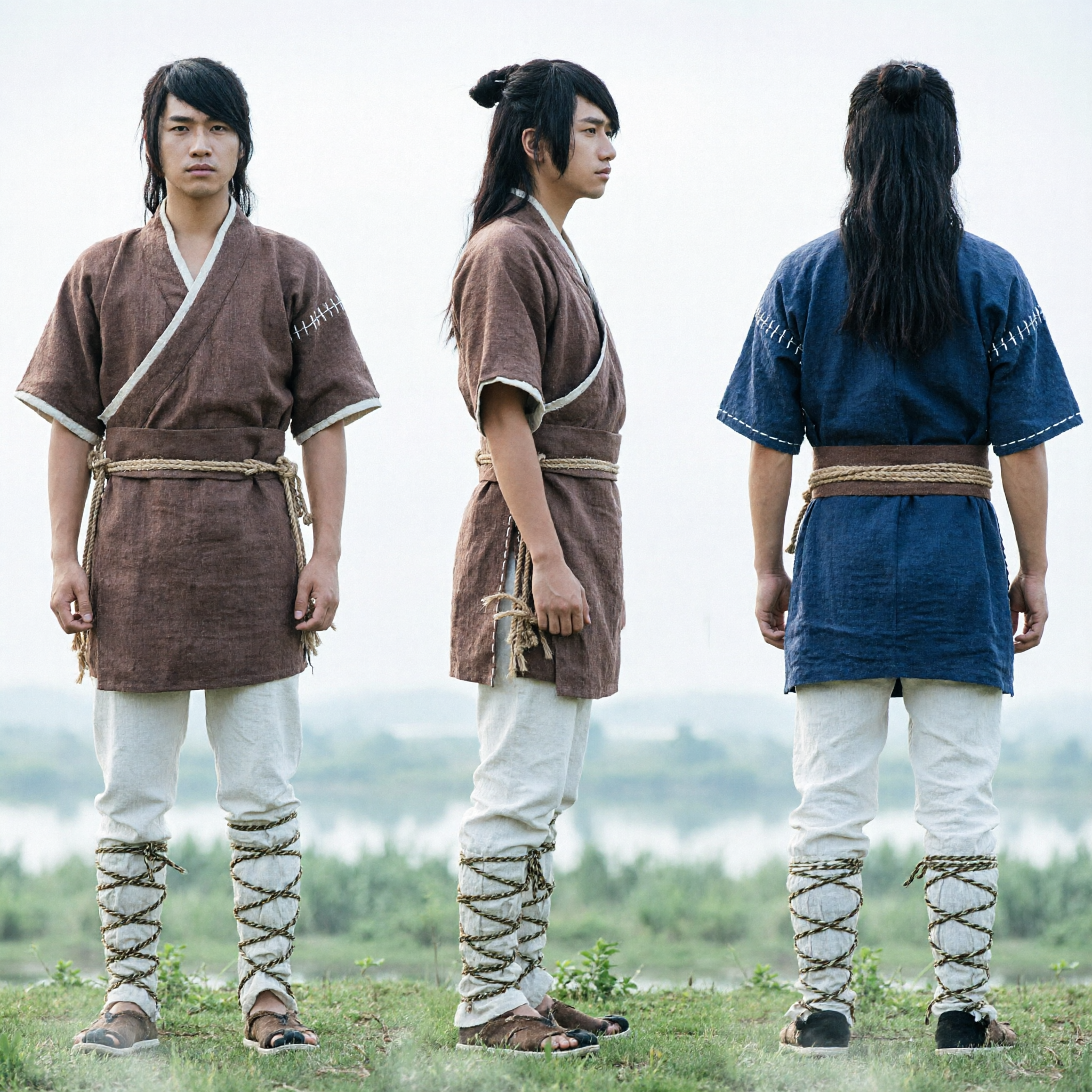 Traje de Casal Hanfu Chinês Antigo de Espadachim e Dama para Cosplay e Fotografia Wuxia - Asian Costume