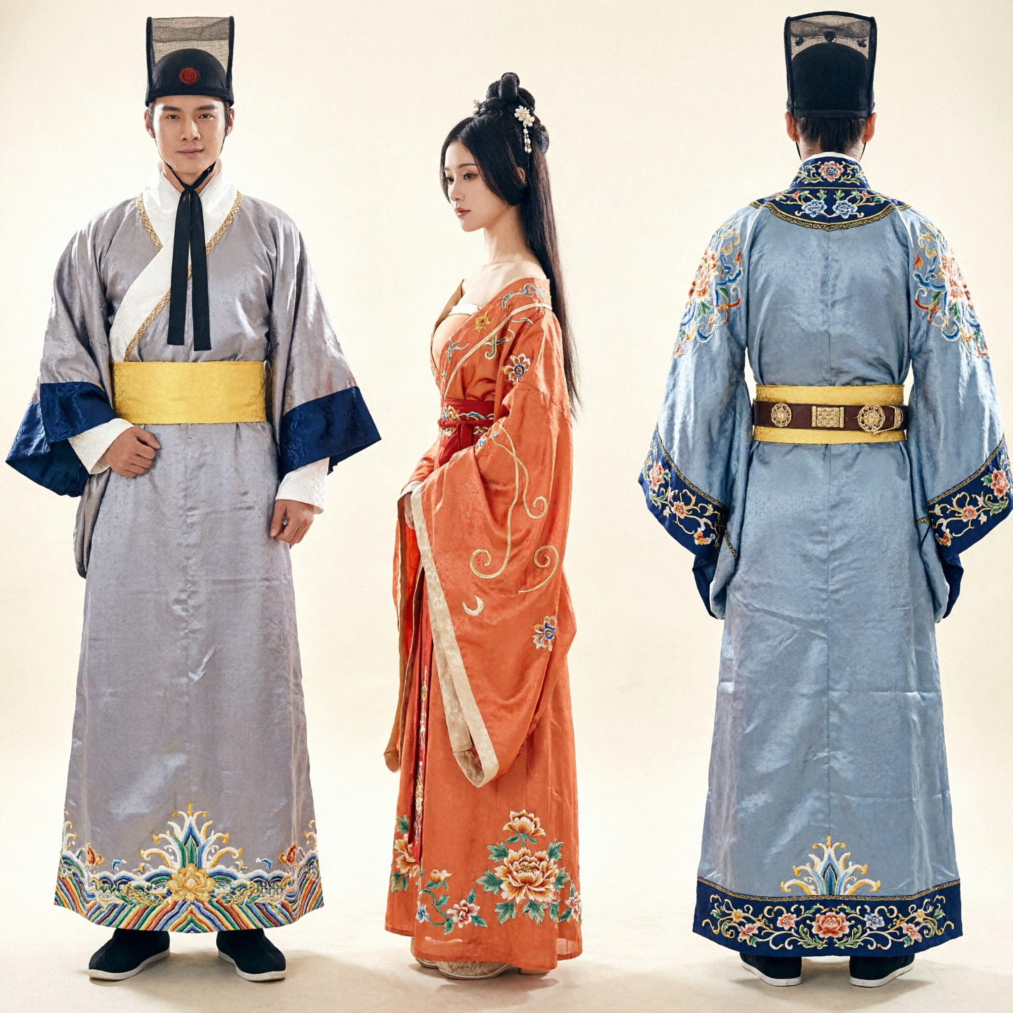Conjunto de Casal Hanfu Chinês Antigo Traje de Estudioso da Dinastia Tang e Dama Nobre para Casamento Performance Cosplay - Asian Costume