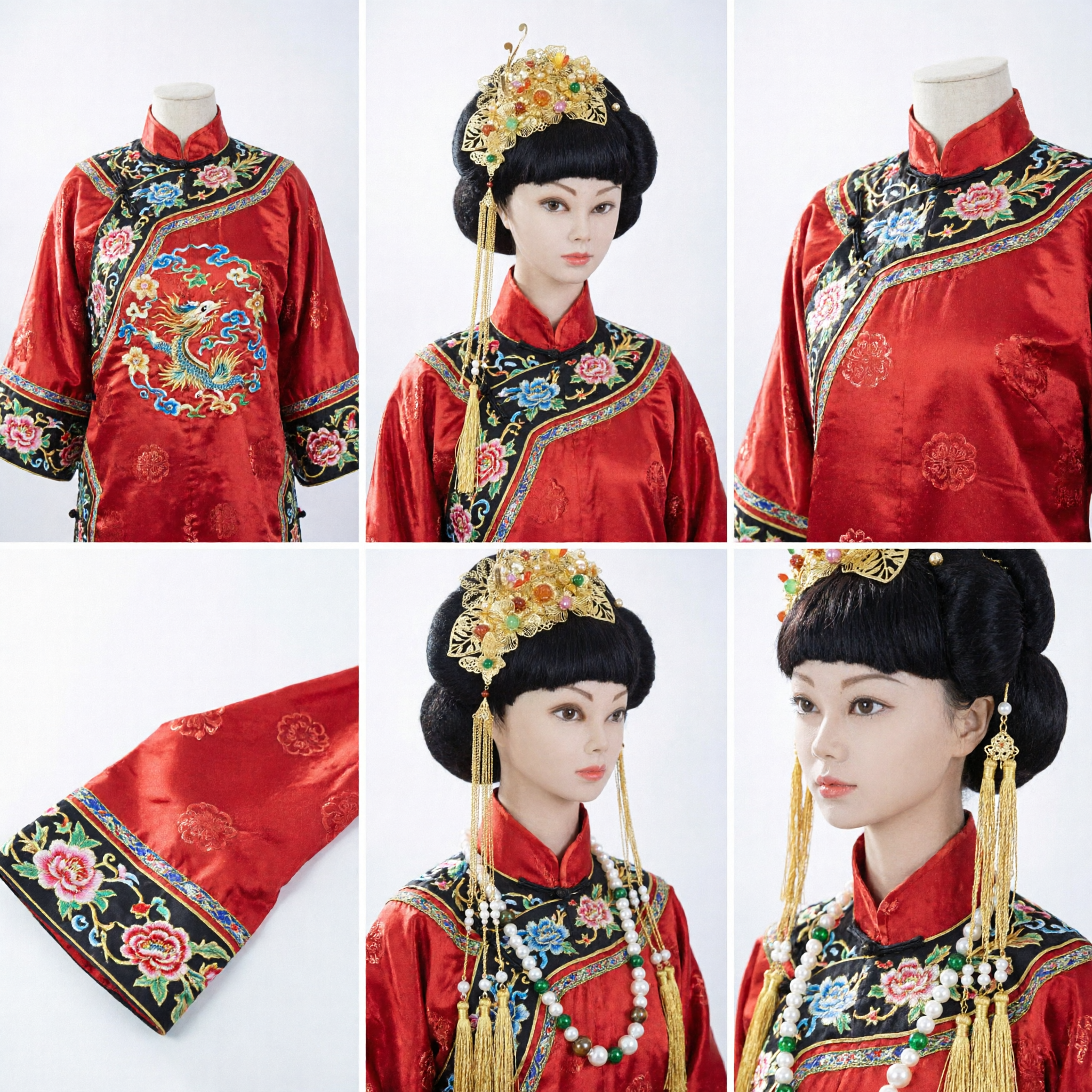 Couronne de cheveux papillon dorée de style ancien chinois avec glands - Accessoires pour femmes pour mariage Hanfu et tenue de mariée - Asian Costume
