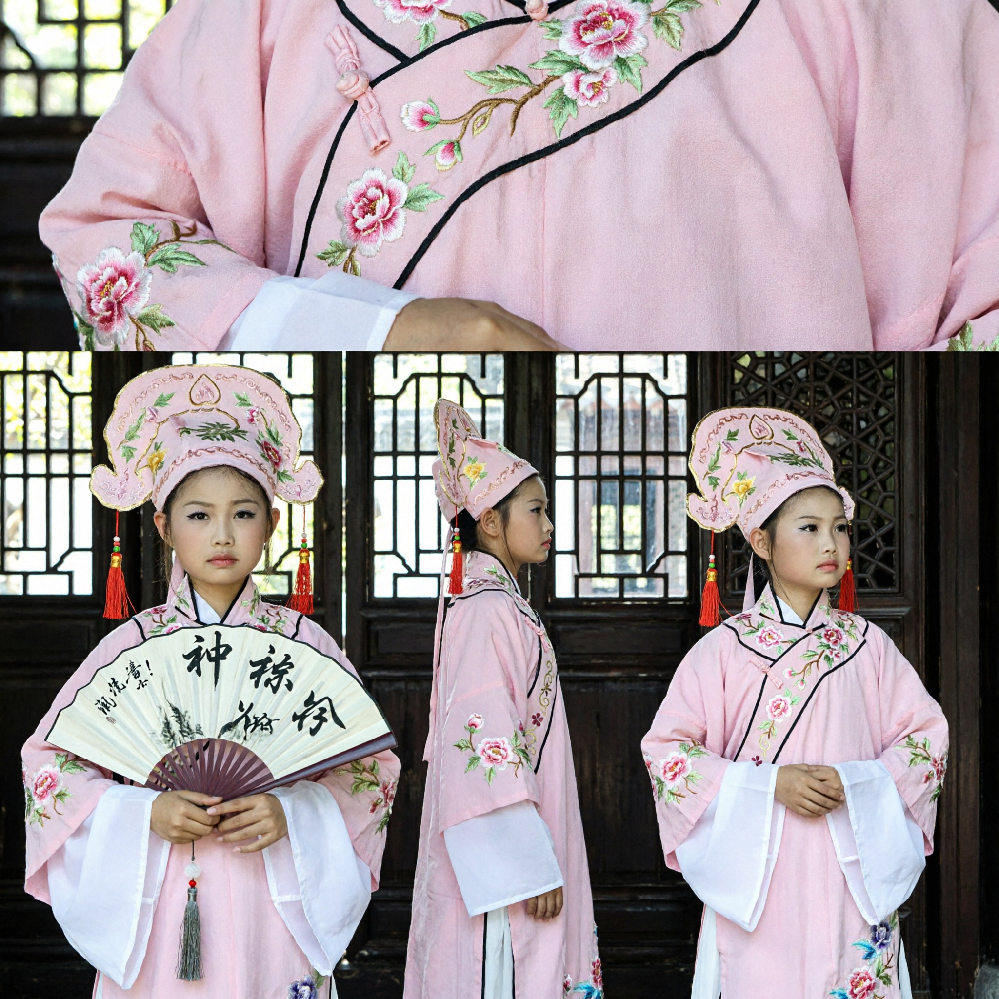 Costume traditionnel chinois de lettré Hanfu rose - Vêtement de performance d'opéra ancien pour femmes avec chapeau - Asian Costume