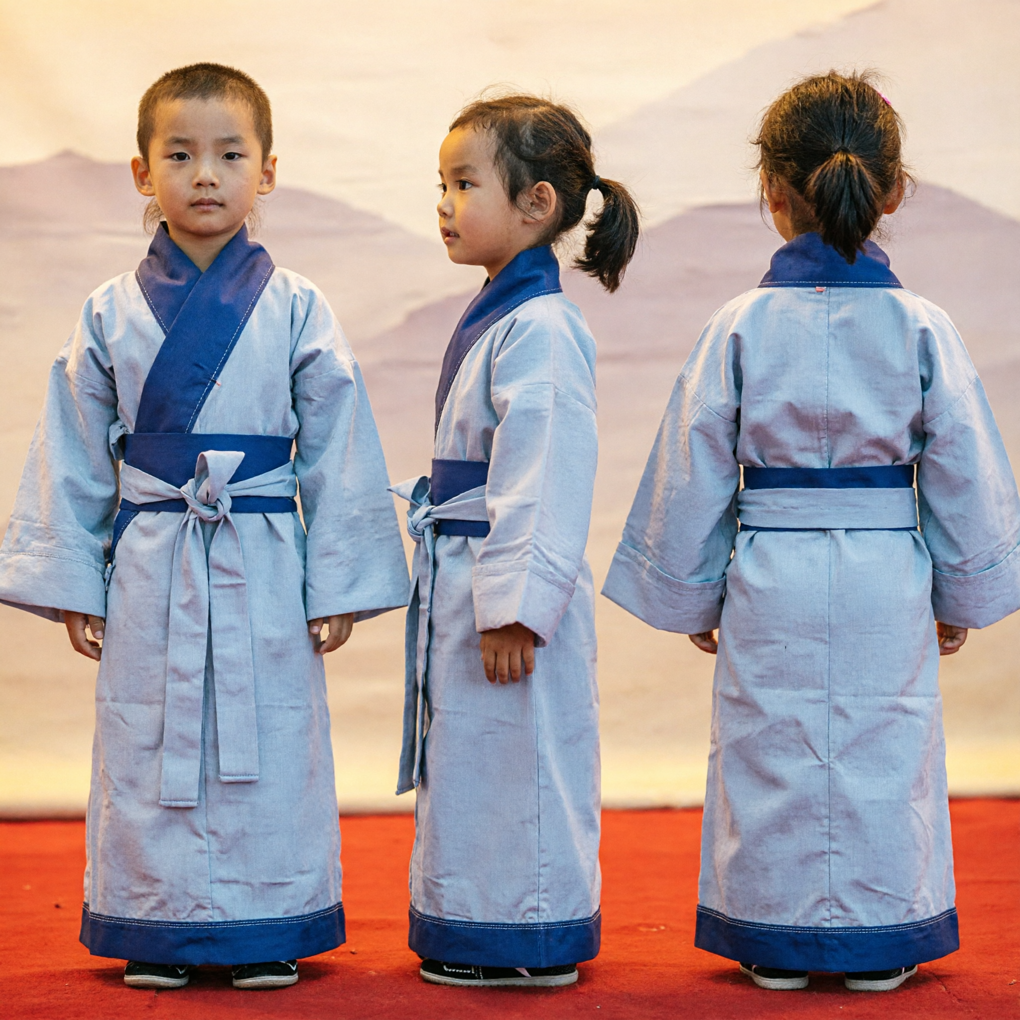 Traditioneel Chinese Hanfu Kleding voor Kinderen Oude Stijl Kruiskraag Gewaad voor Jongens en Meisjes Cultureel Optreden Outfit - Asian Costume