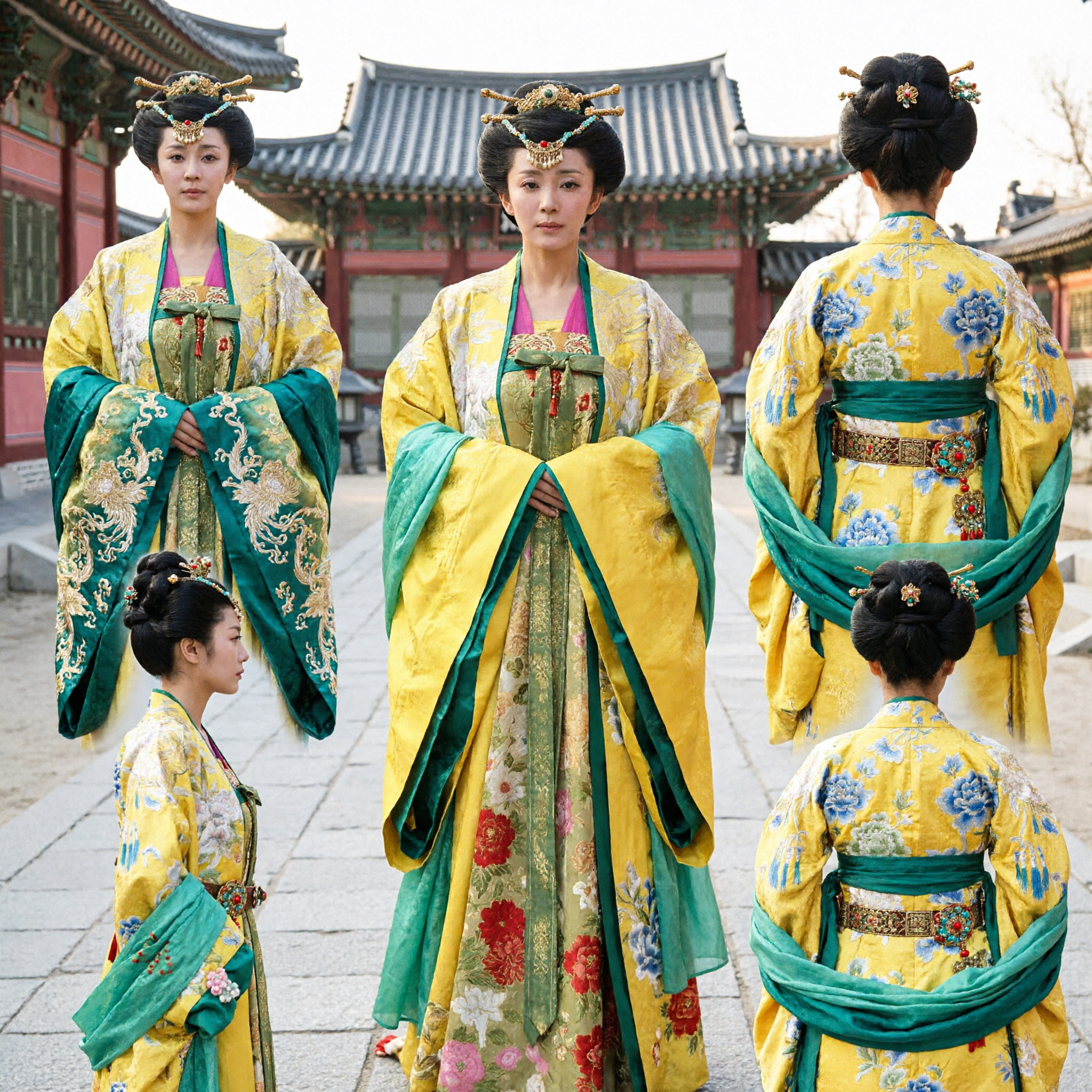 Costume Hanfu d'Impératrice de la Dynastie Tang Chinoise Ancienne pour Femmes Robe Traditionnelle de Dame du Palais pour Spectacle sur Scène - Asian Costume