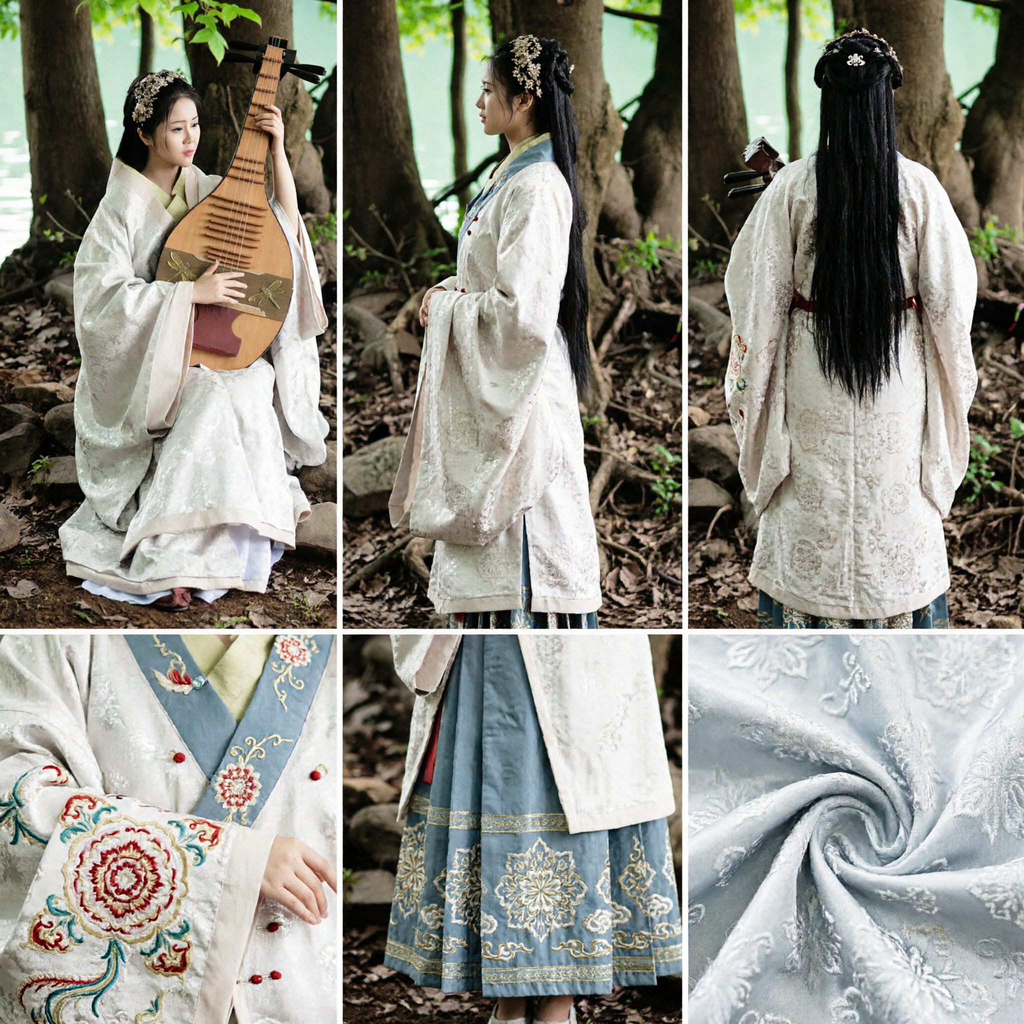 Traje Elegante Tradicional Chinês Hanfu, Vestido Antigo de Musicista de Pipa para Fotografia e Performance - Asian Costume