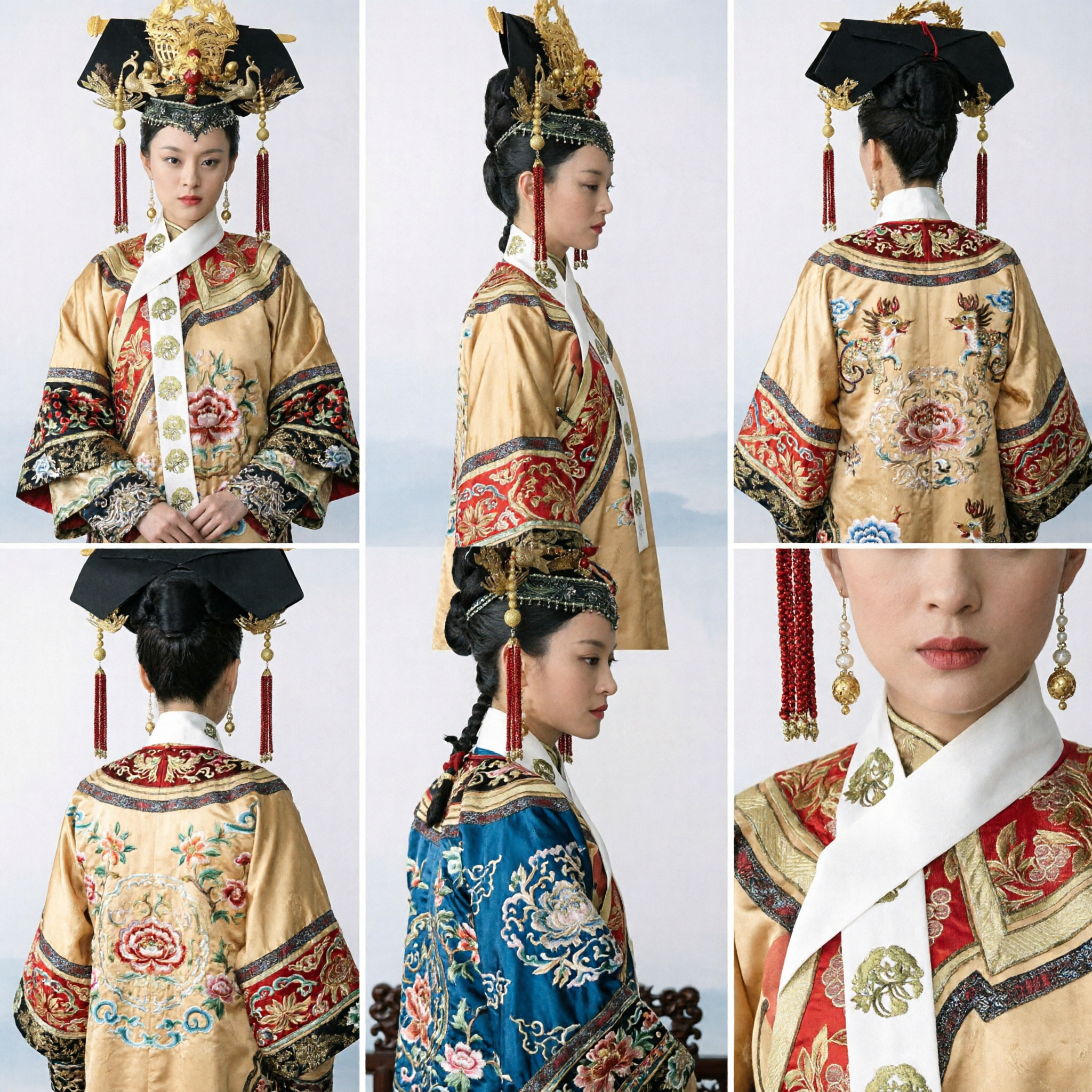 Традиционный головной убор императрицы эпохи Цин, корона-феникс, золотое филигранное украшение для волос для свадьбы и косплея - Asian Costume