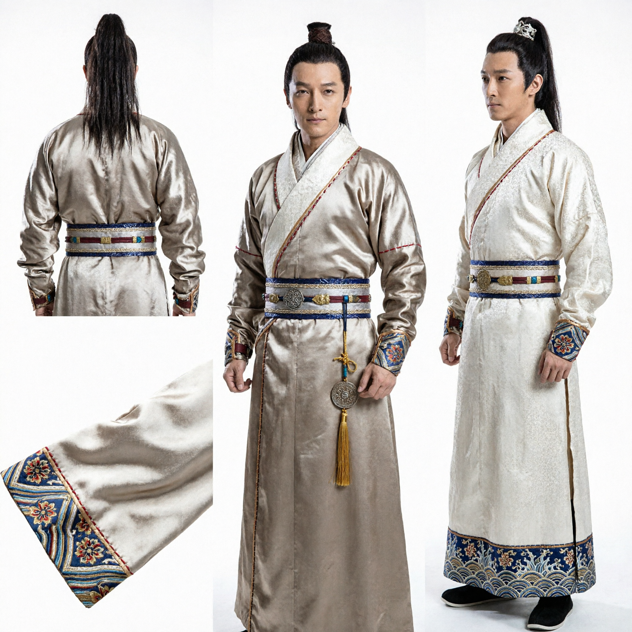 Túnica de Seda Hanfu Antiguo para Hombres Traje Tradicional de Espadachín Wuxia para Cosplay e Interpretación Escénica - Asian Costume