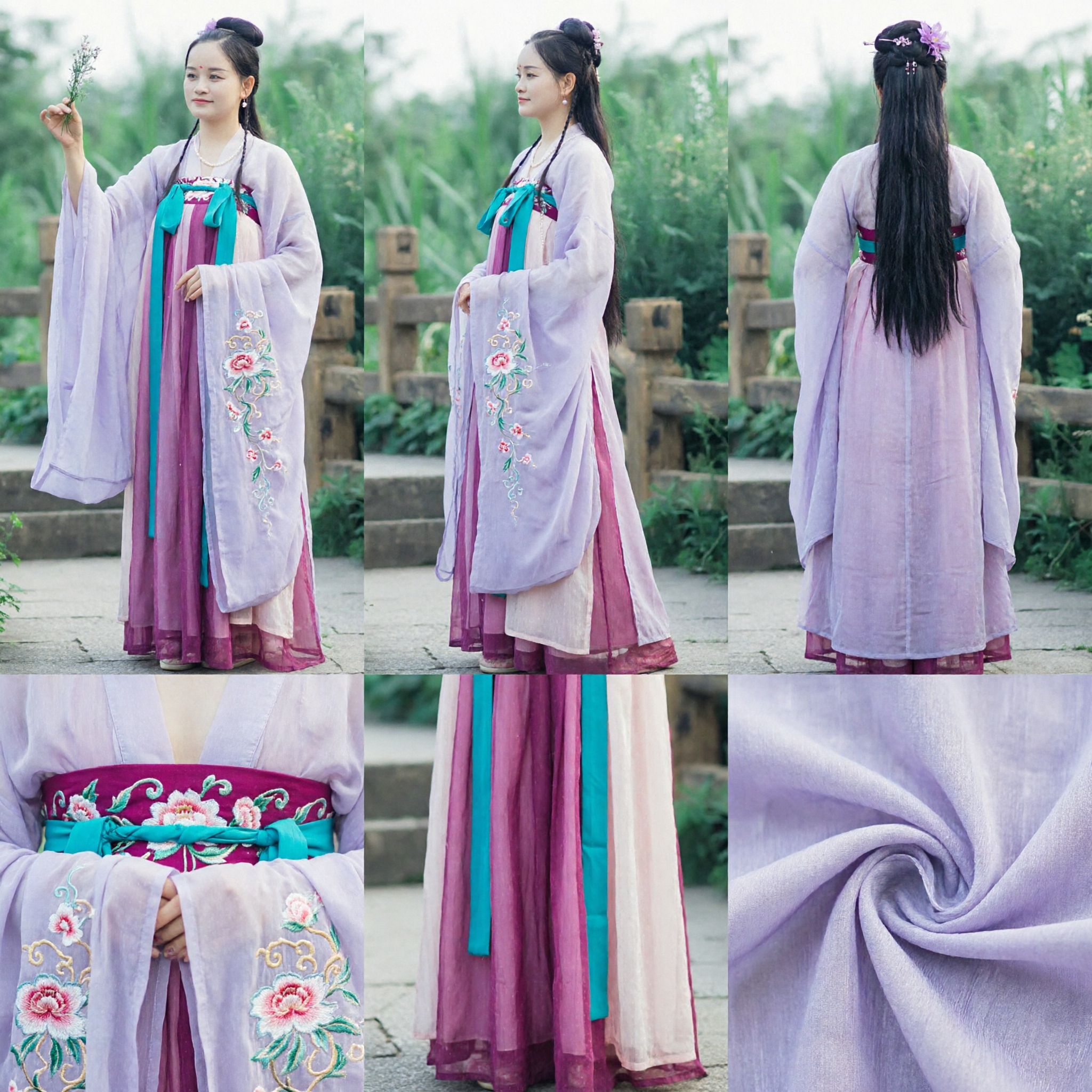 古代中国漢服衣装 紫白仙女ドレス 伝統衣装 女性用 - Asian Costume