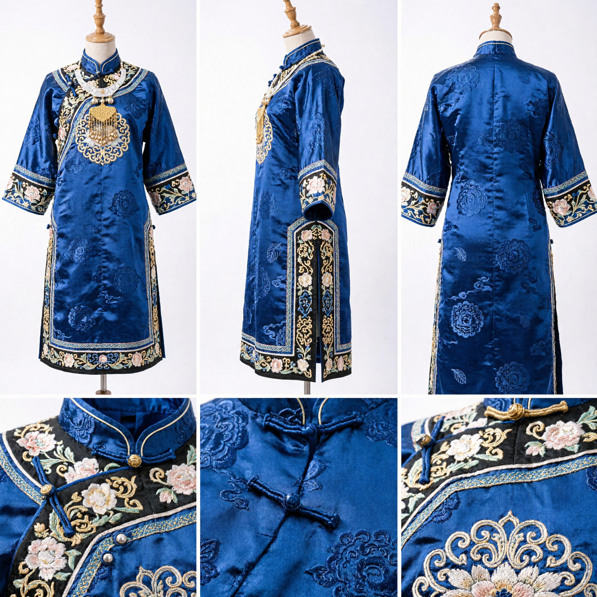 Set Cinese Tradizionale di Fermacapelli a Drago Dorati e Corona in Filigrana con Cristalli, Accessori per Capelli da Sposa Hanfu - Asian Costume