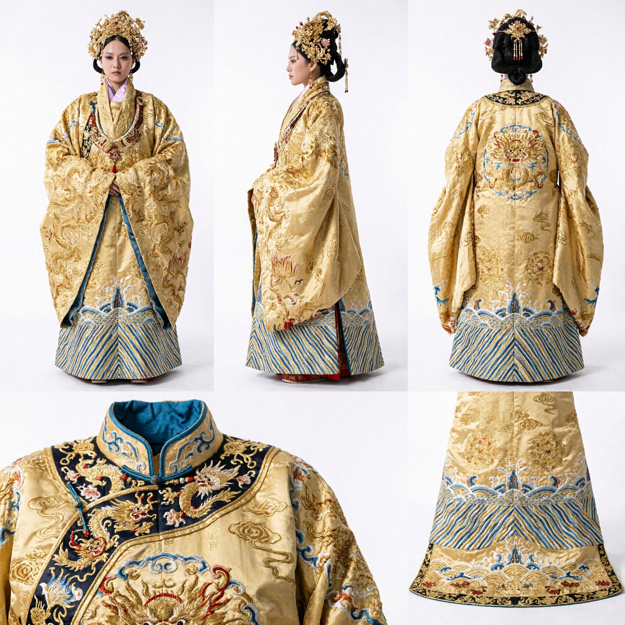 Traditioneel Chinese Keizerin Hanfu Jurk Gouden Tang Dynastie Oude Koningin Kostuum voor Vrouwen Historische Cosplay - Asian Costume