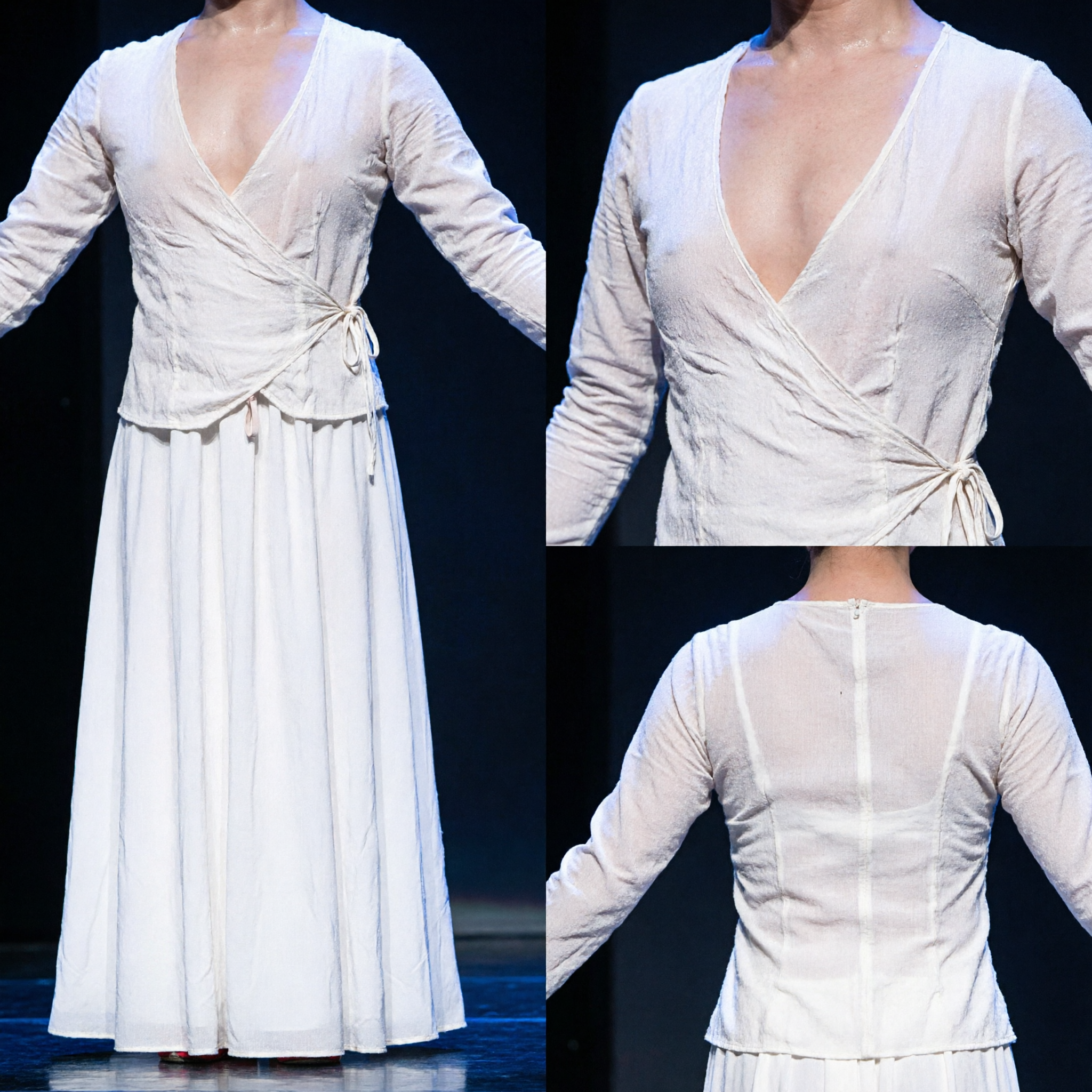 Costume da Danza Classica Cinese Bianco per Uomini Abito Tradizionale per Performance sul Palco per Spettacoli di Danza Folk - Asian Costume