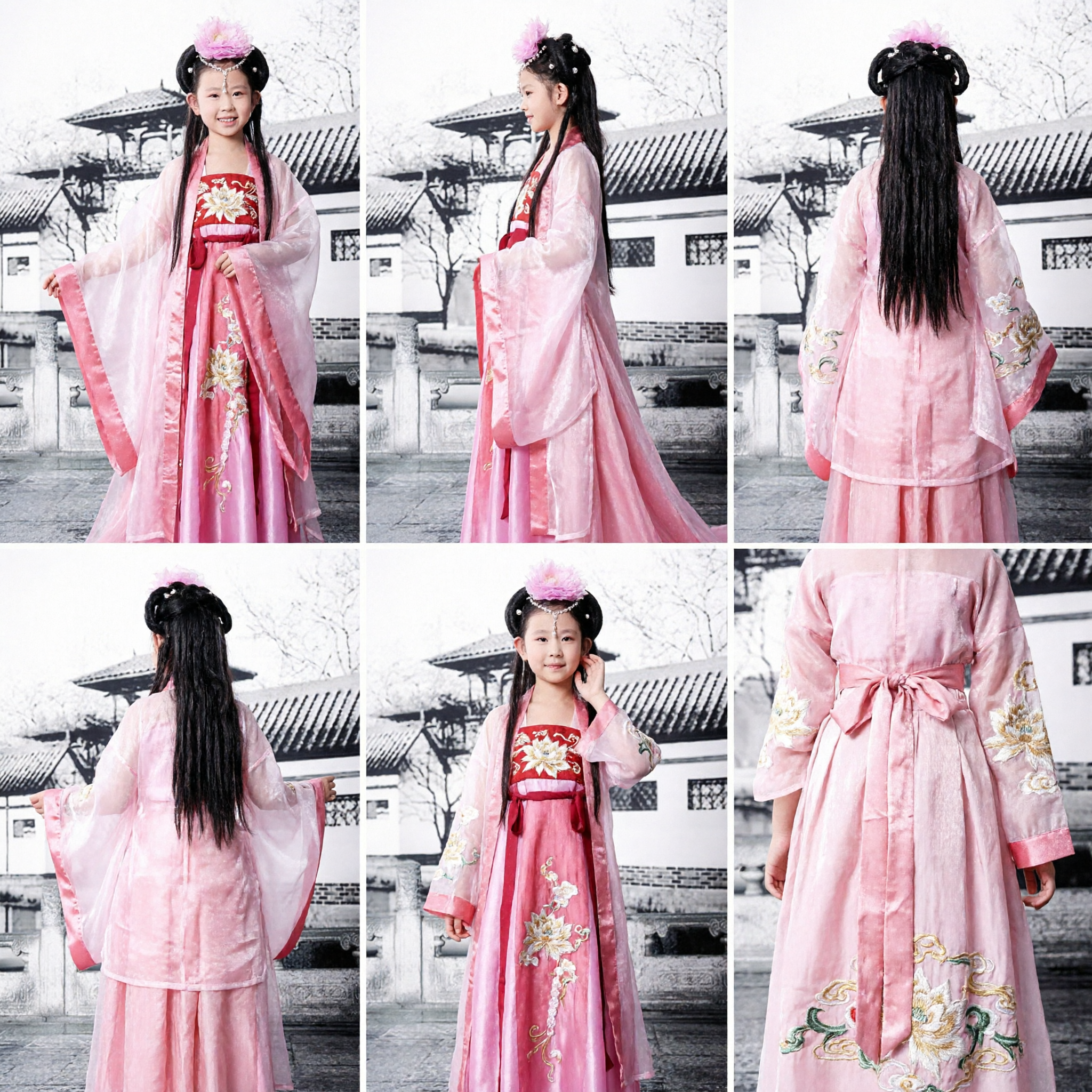 Costume Hanfu ancien chinois rose pour filles, robe de princesse fée de la dynastie Tang pour performance et cosplay - Asian Costume