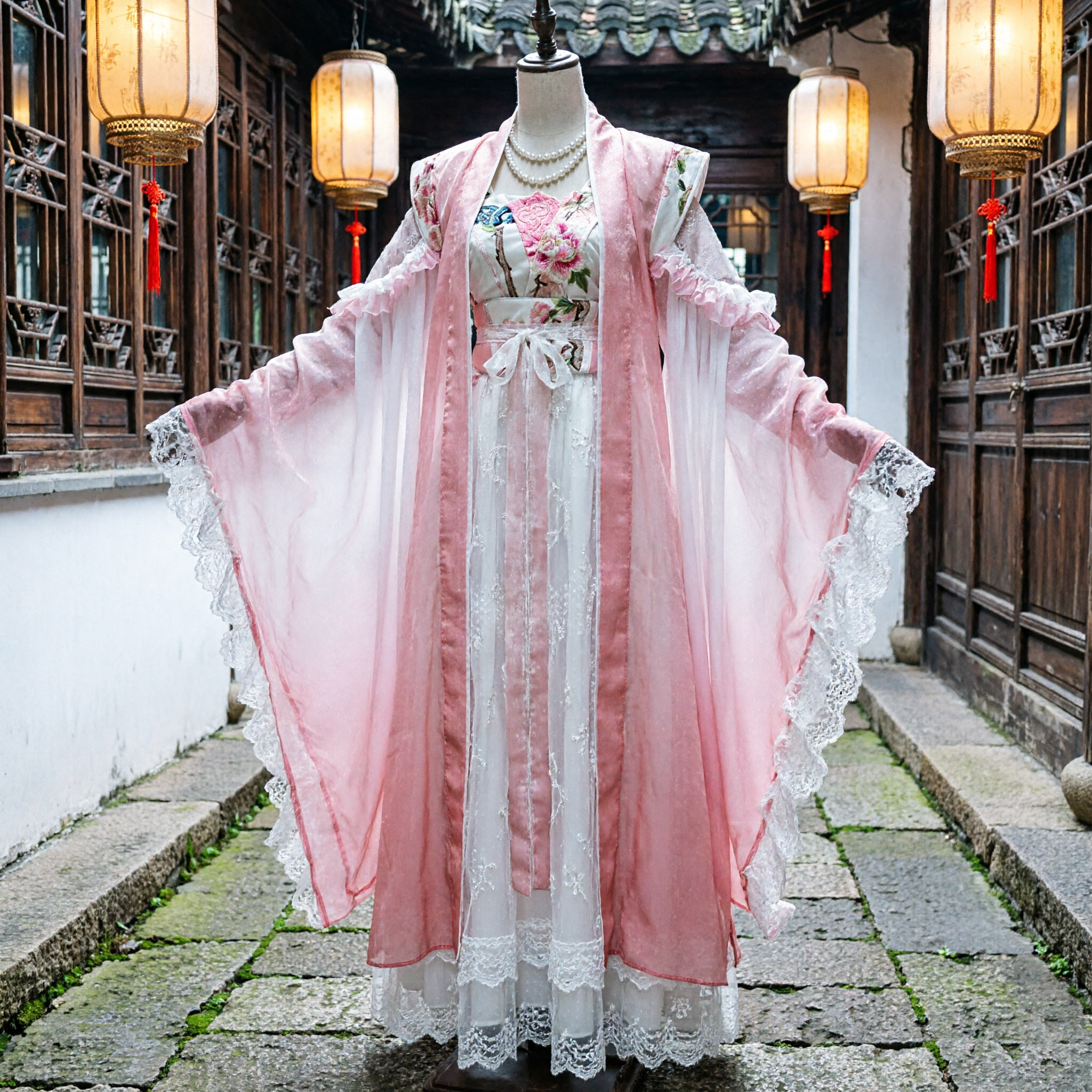 Традиционное китайское Ханьфу, розовое платье феи, древний костюм с широкими рукавами для женщин, косплей - Asian Costume
