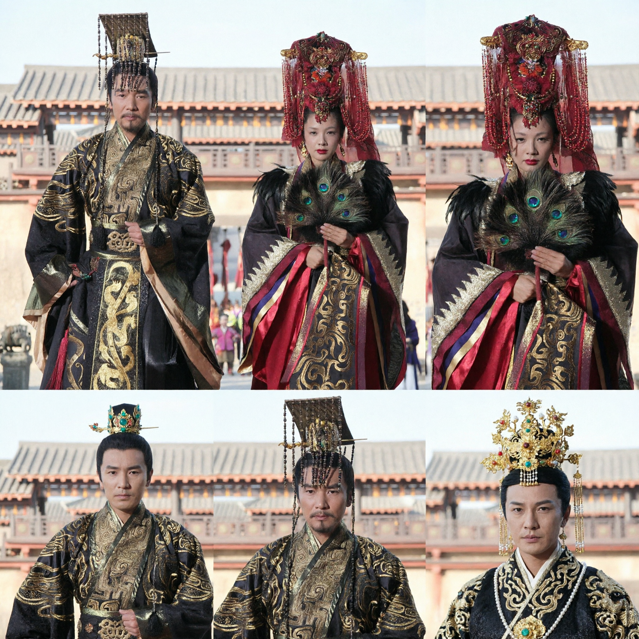 고대 중국 황제와 황후 로열 복장 세트 전통 한푸 의상 커플 코스프레 촬영 - Asian Costume